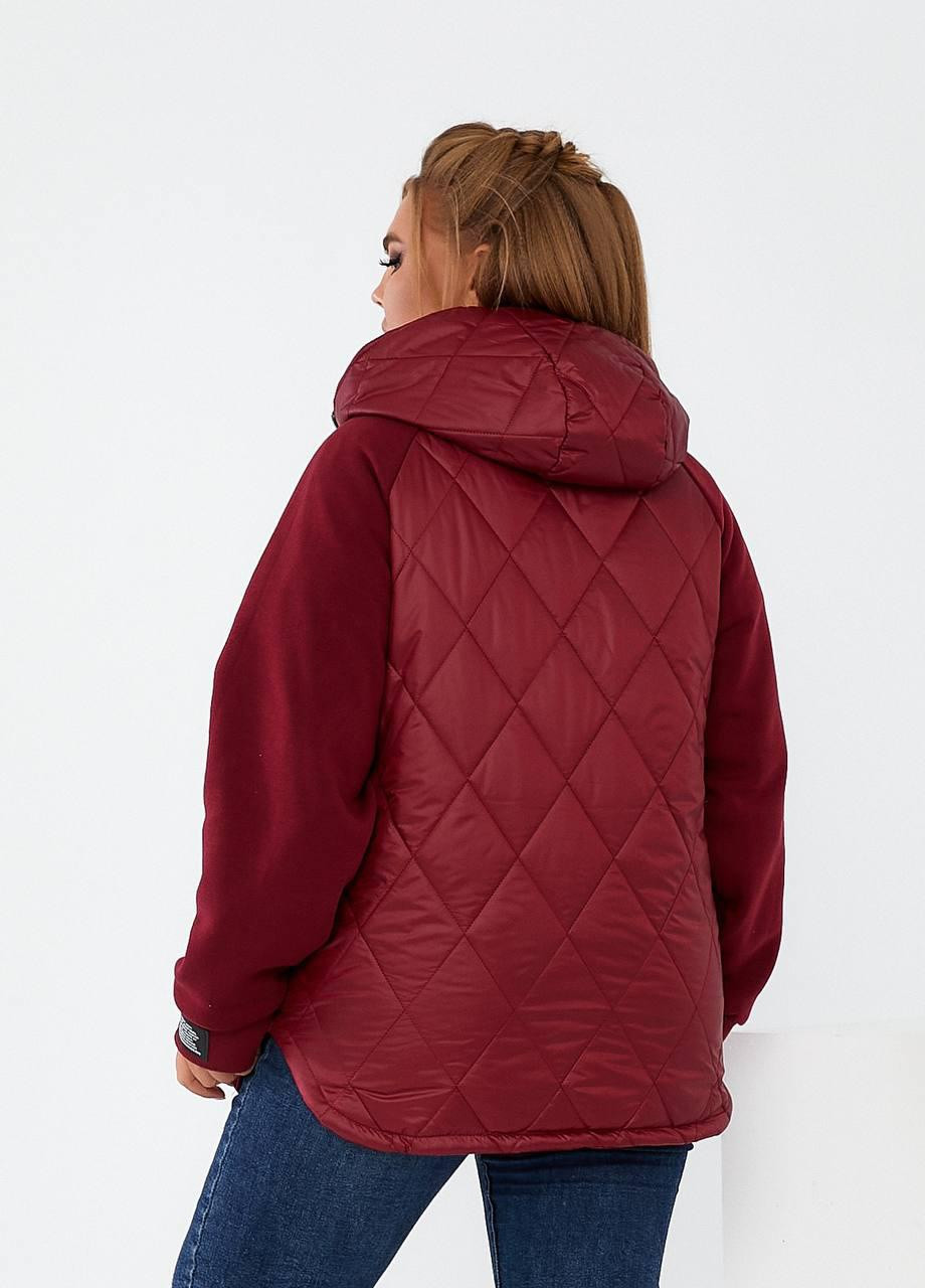 Темно-бордова жіноча демісезонна куртка кольору бордо р.56/58 376081 New Trend