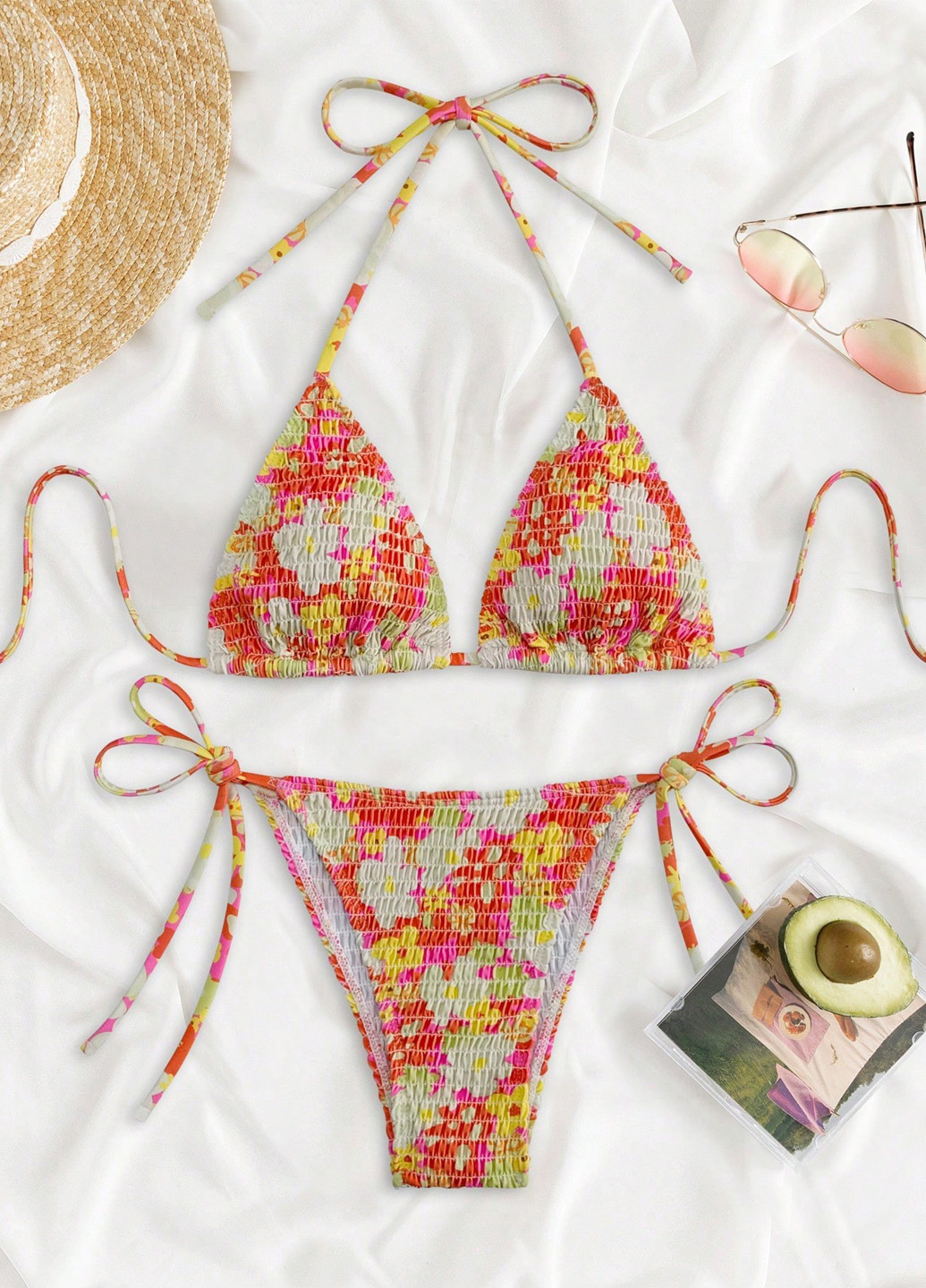 Комбинированный демисезонный купальник (лиф, трусики) раздельный, бикини SHEIN