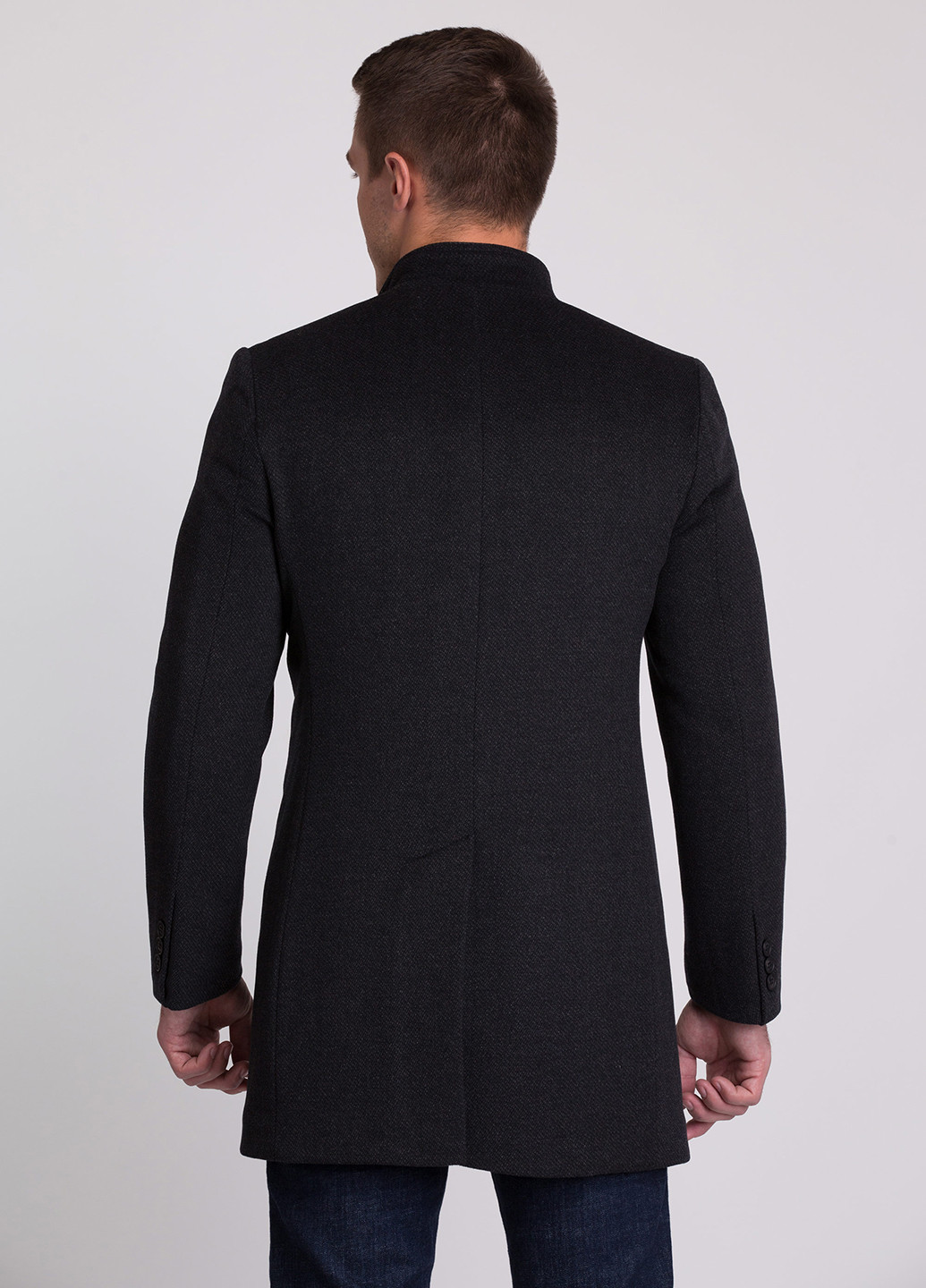 Темно-серое демисезонное Пальто однобортное Trend Collection