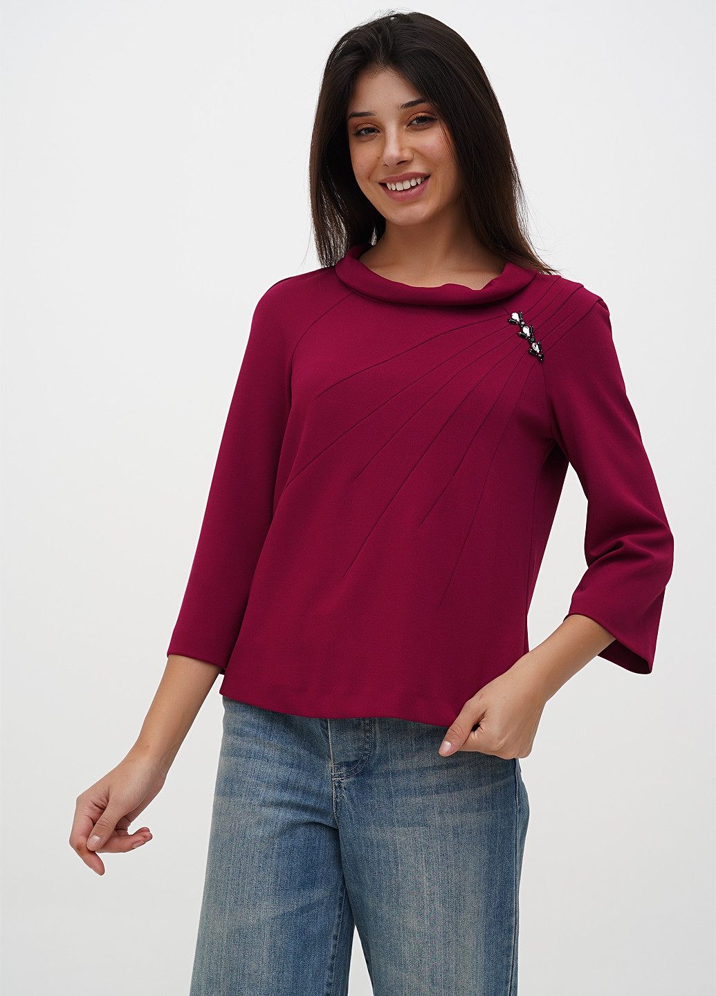 Фуксія блуза Sassofono