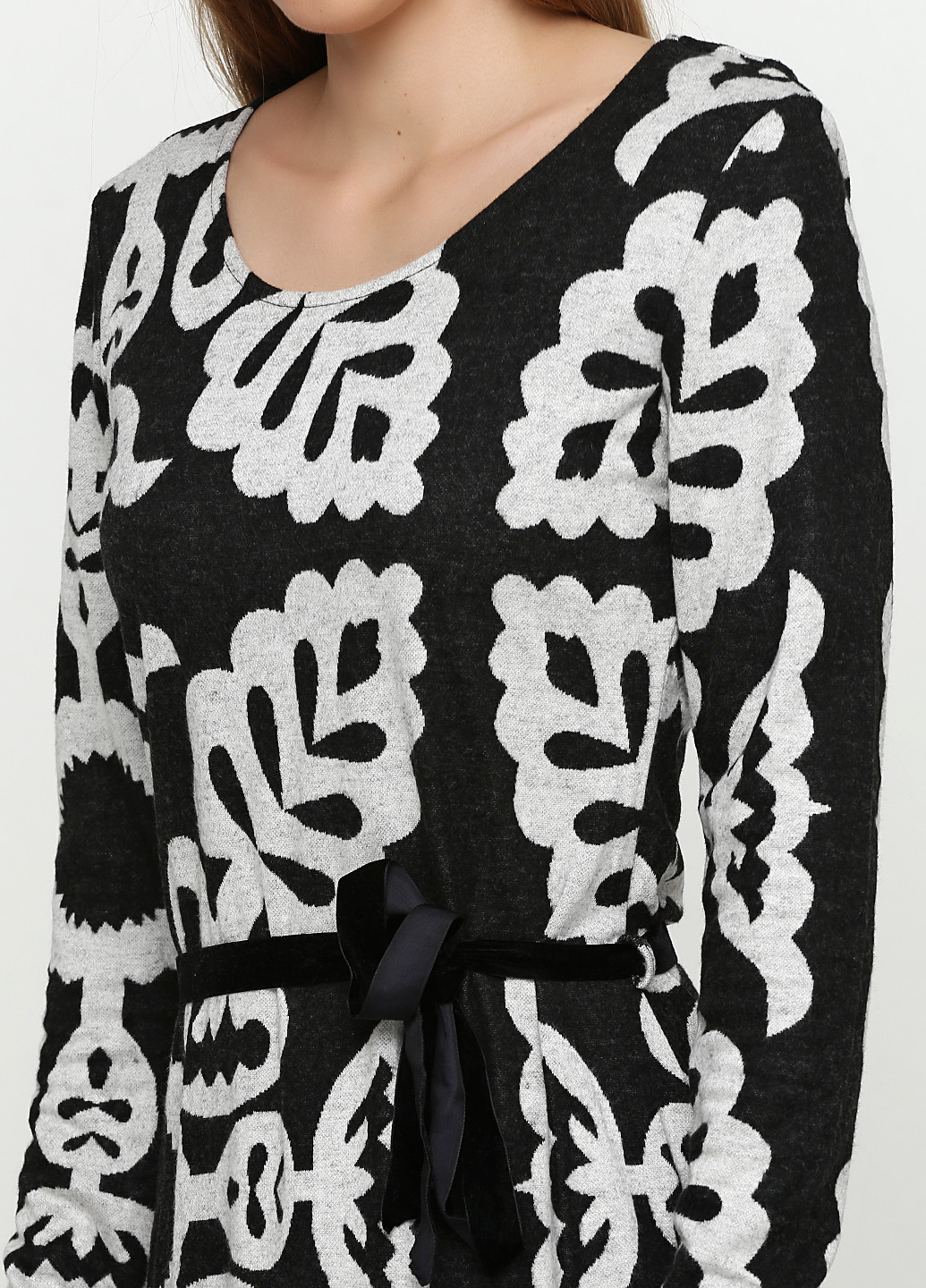 Черно-белое кэжуал платье Desigual с абстрактным узором