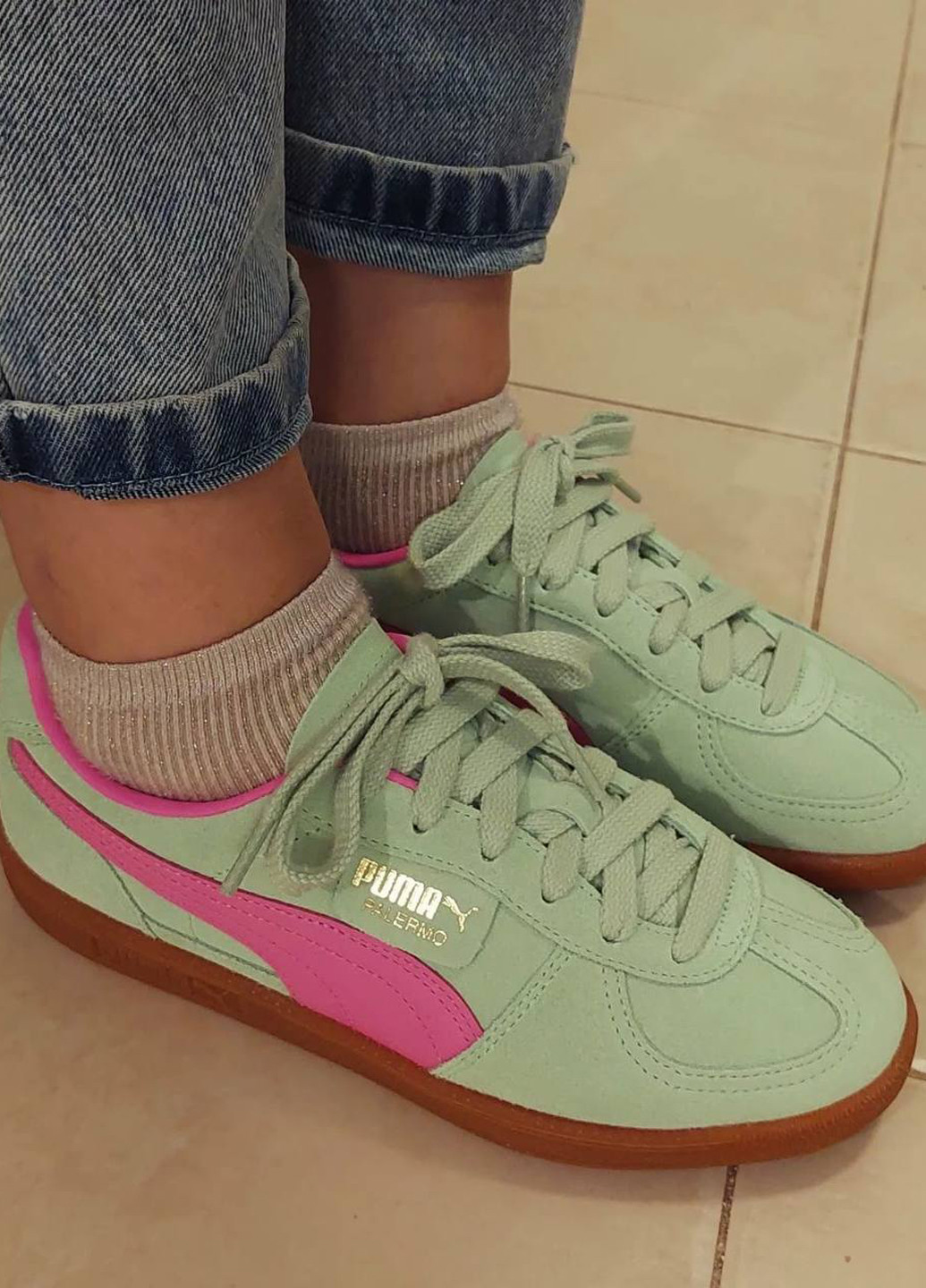 Салатовые кеды No Brand