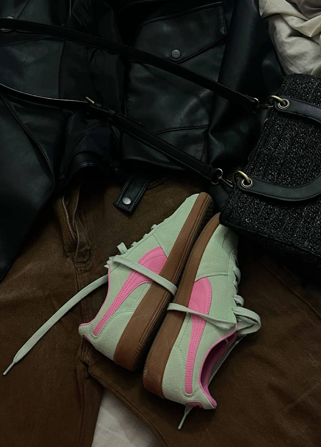 Салатовые кеды No Brand