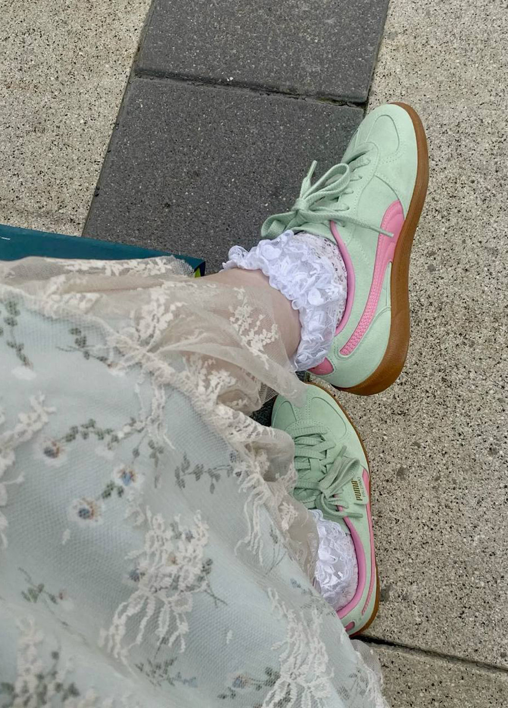 Салатовые кеды No Brand