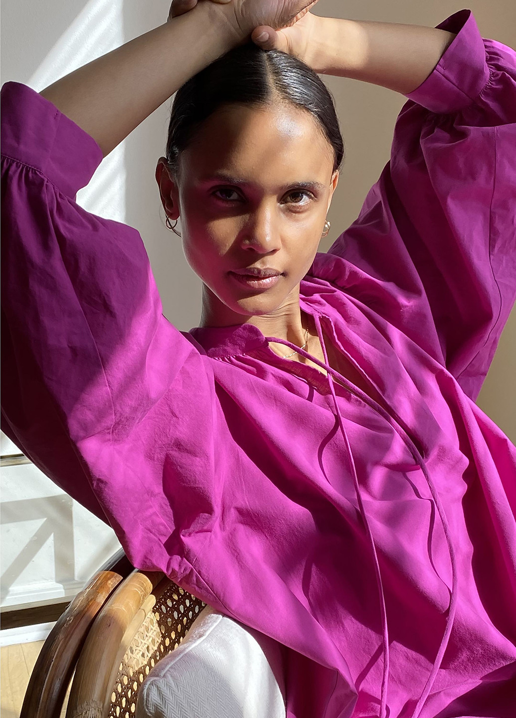 Фиолетовое кэжуал платье оверсайз H&M