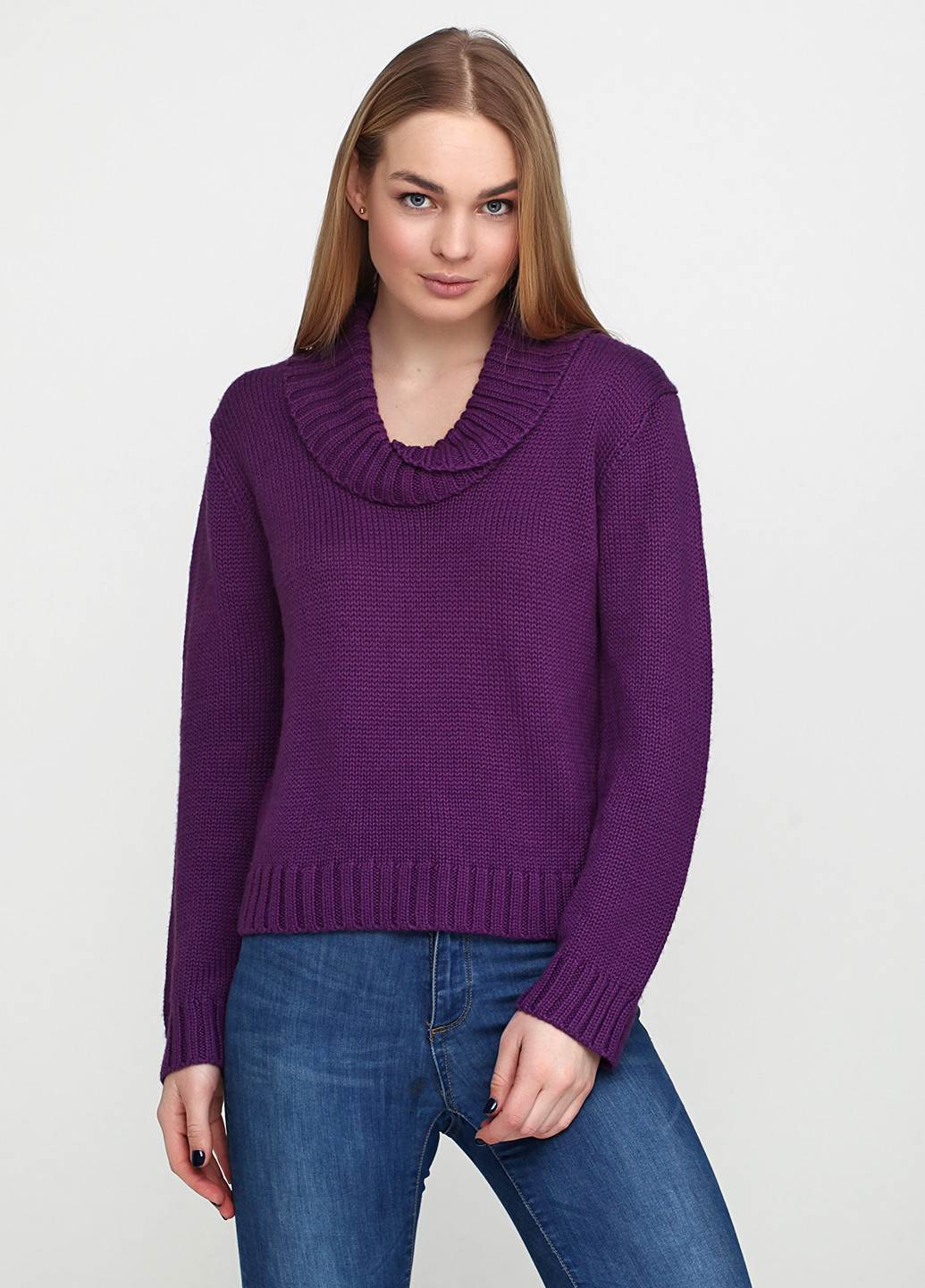 Фиолетовый демисезонный свитер хомут MSN