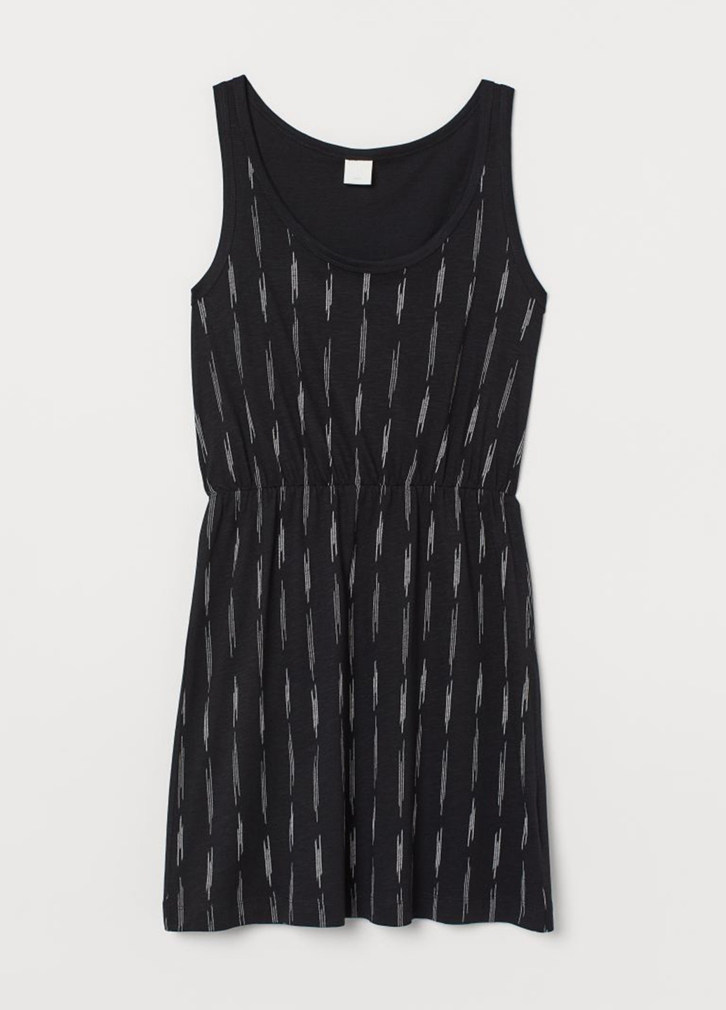 Черное кэжуал платье платье-майка H&M с абстрактным узором