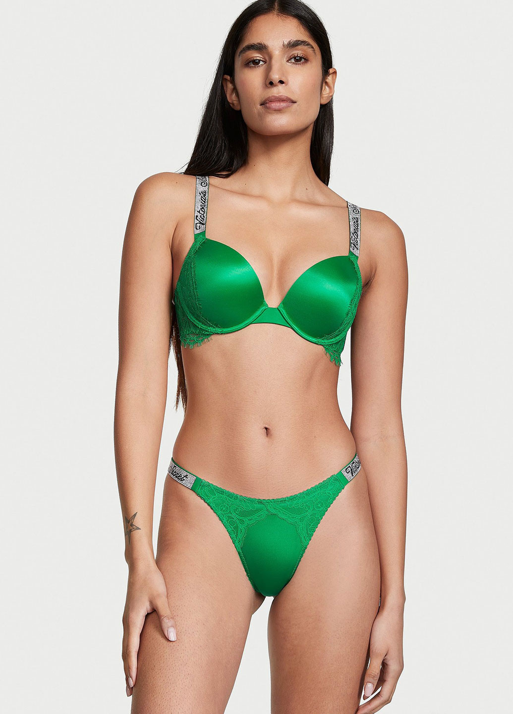 Зелёный бюстгальтер Victoria's Secret с косточками полиамид