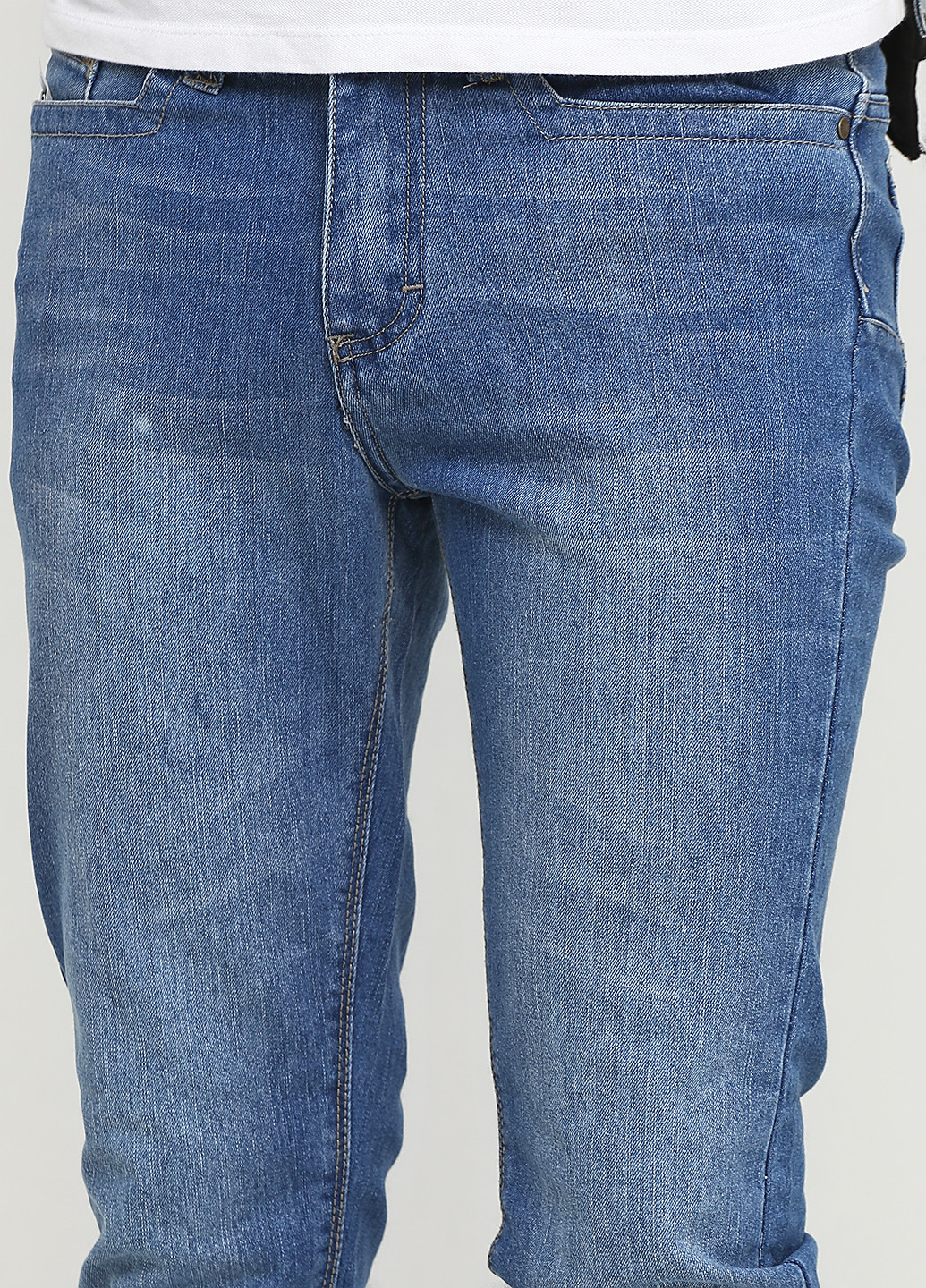 Синие демисезонные прямые джинсы Яavin