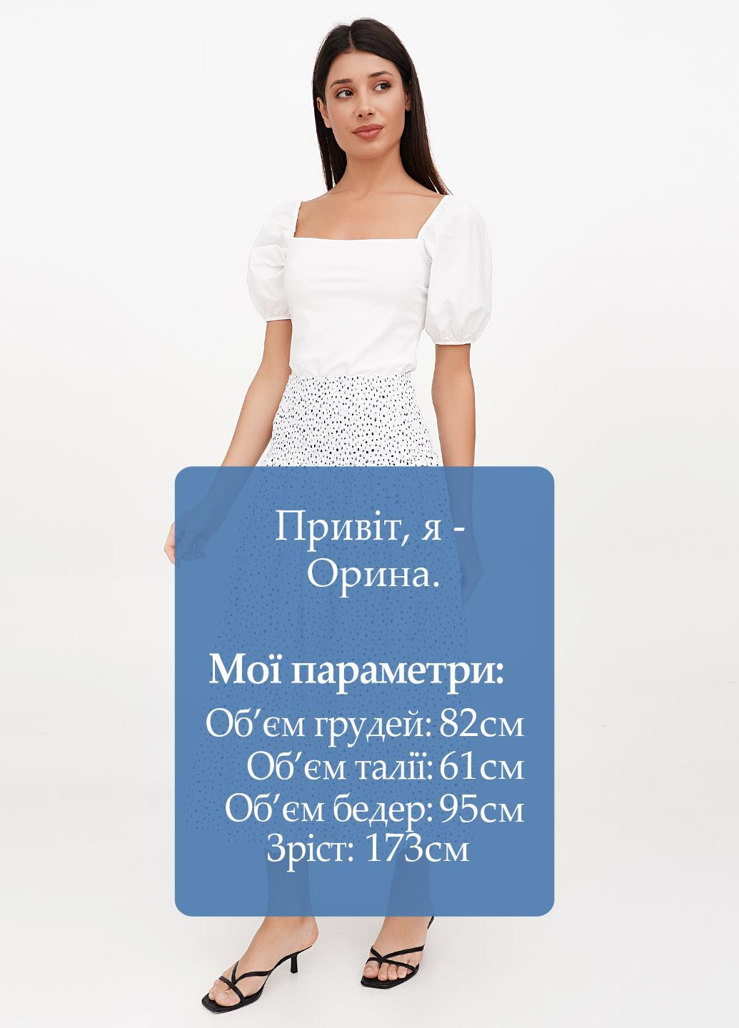 Белая кэжуал в горошек юбка J.Crew а-силуэта (трапеция)