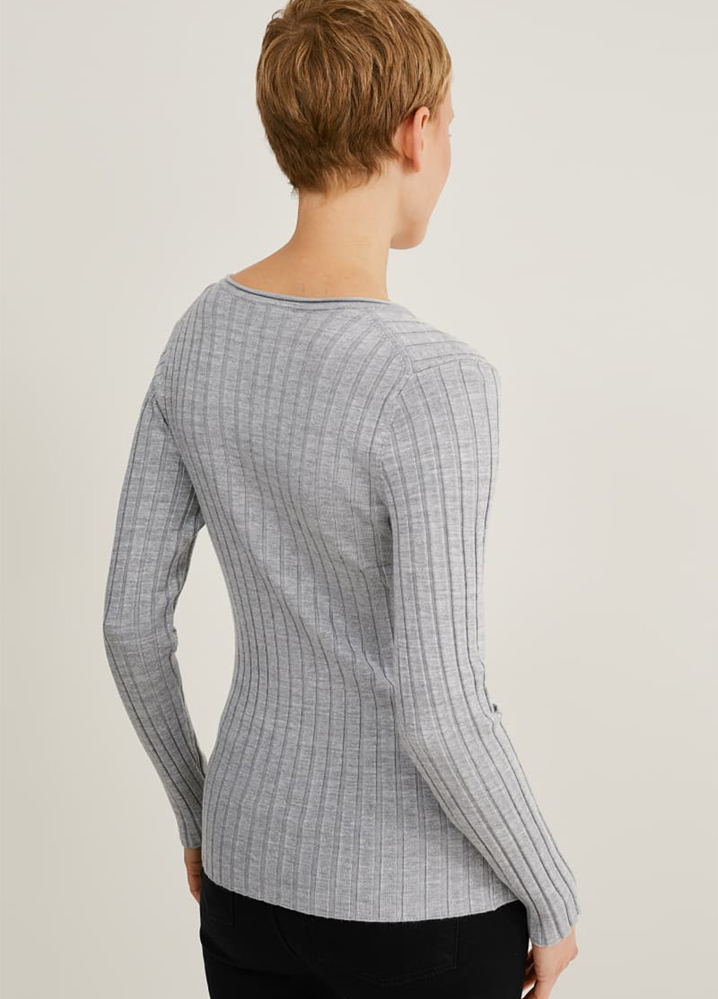 Светло-серый демисезонный пуловер пуловер C&A