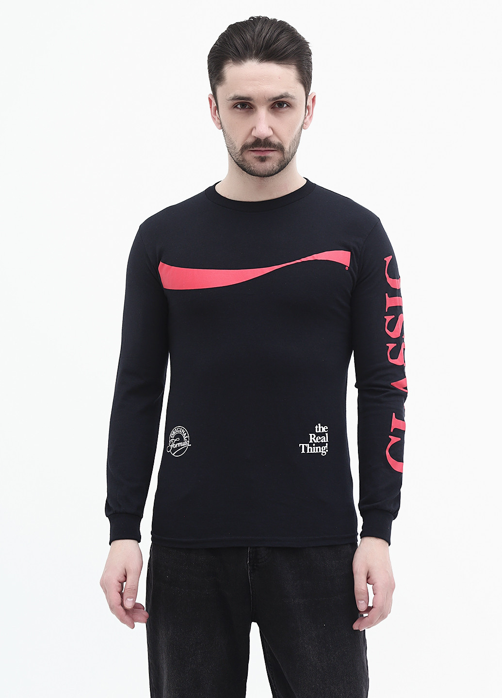 Черный демисезонный кэжуал лонгслив Ripple Junction с надписями