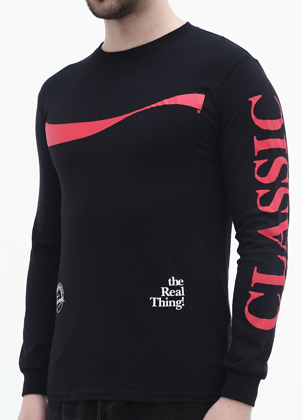 Черный демисезонный кэжуал лонгслив Ripple Junction с надписями