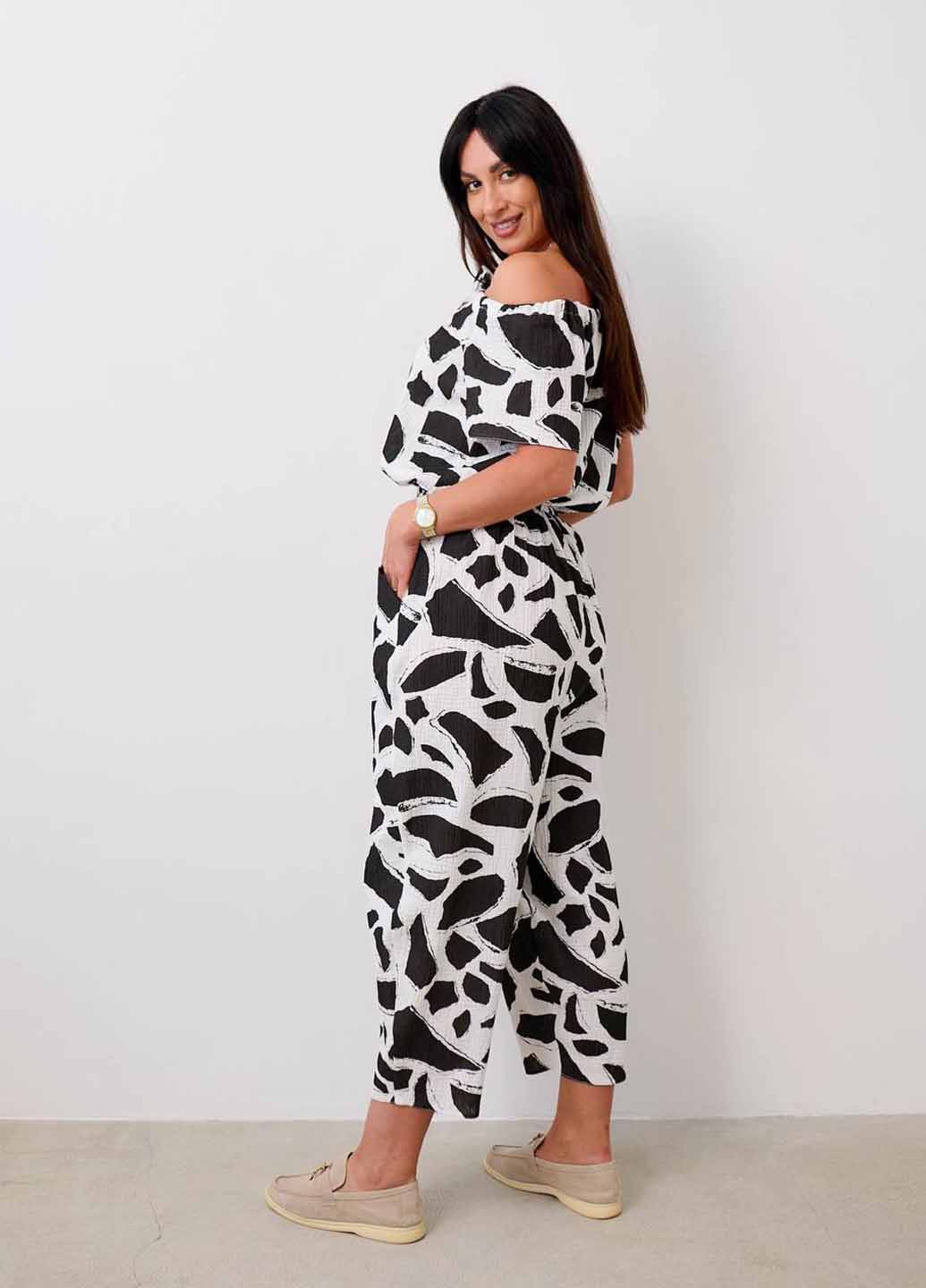 Комбинезон LibeAmore комбинезон-брюки абстрактный комбинированный кэжуал хлопок