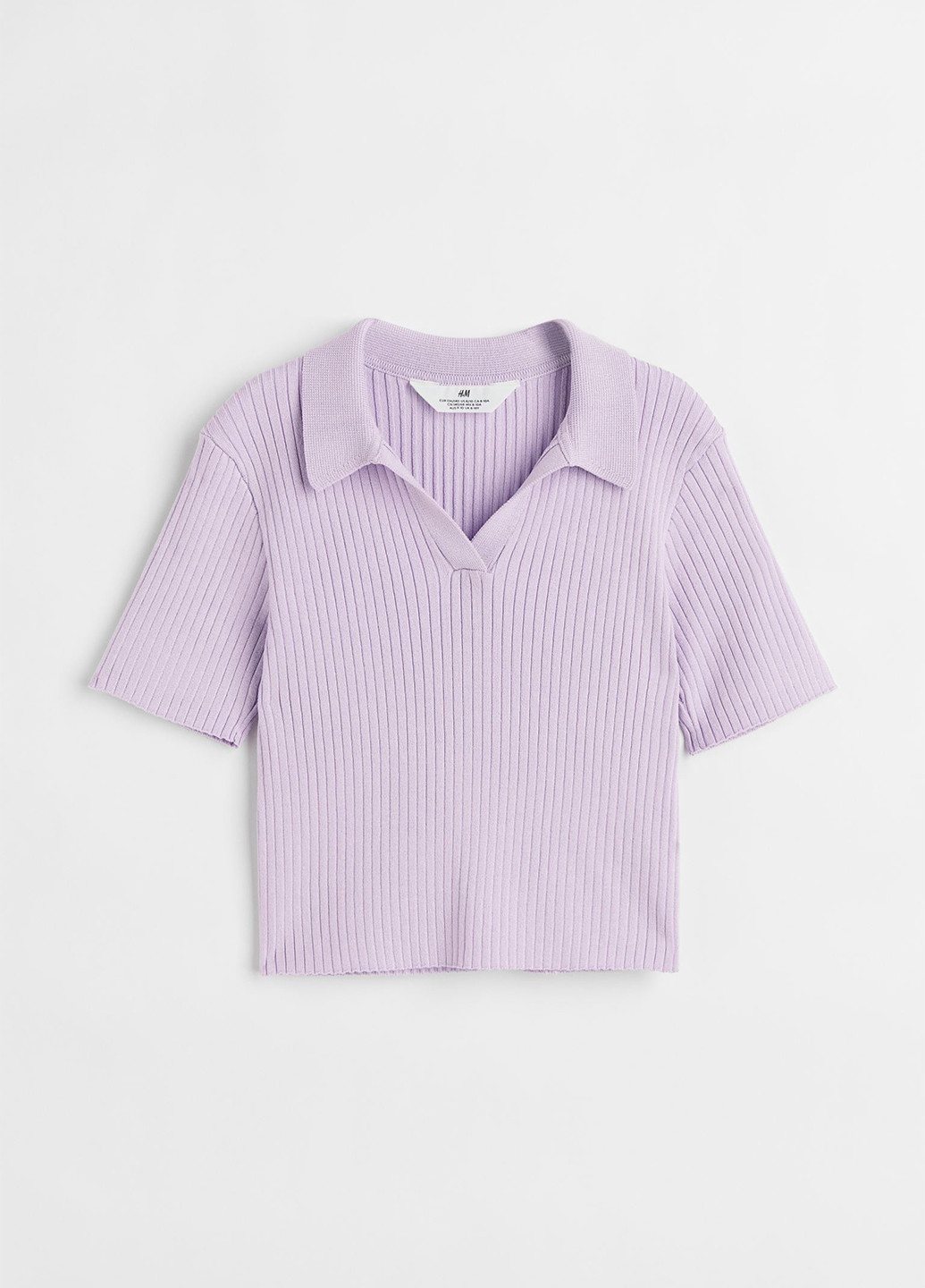 Лиловая детская футболка-поло для девочки H&M однотонная