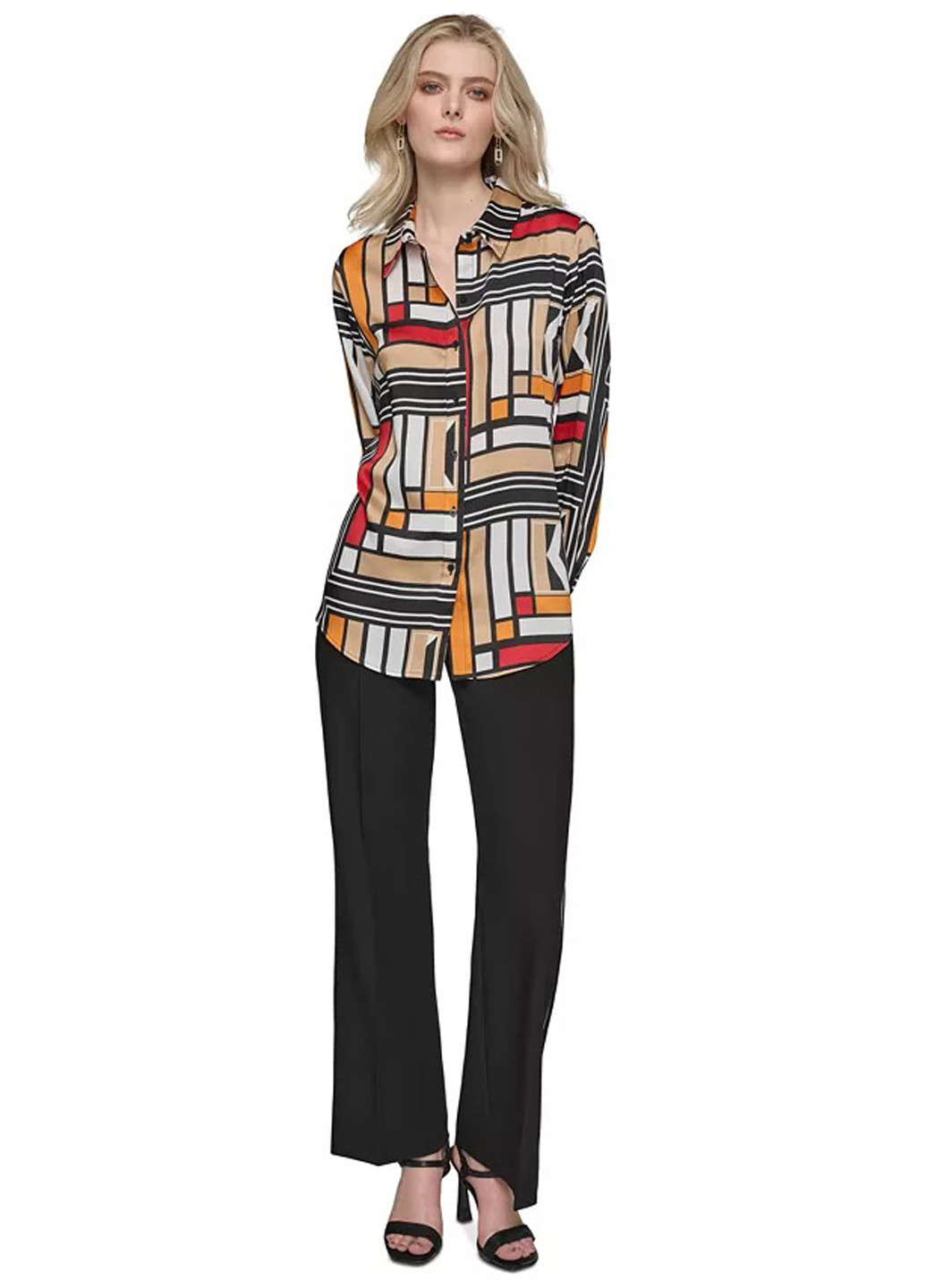 Цветная кэжуал рубашка с геометрическим узором Karl Lagerfeld