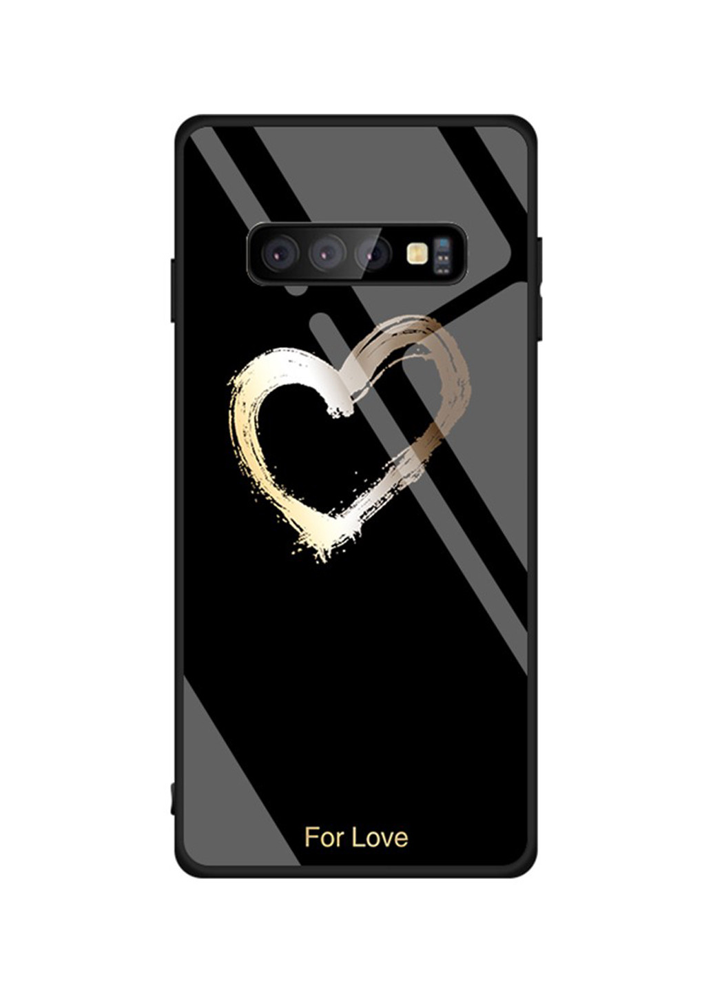 Чохол-накладка Toto glass fashionable case samsung galaxy s10 heart on black (139791933)