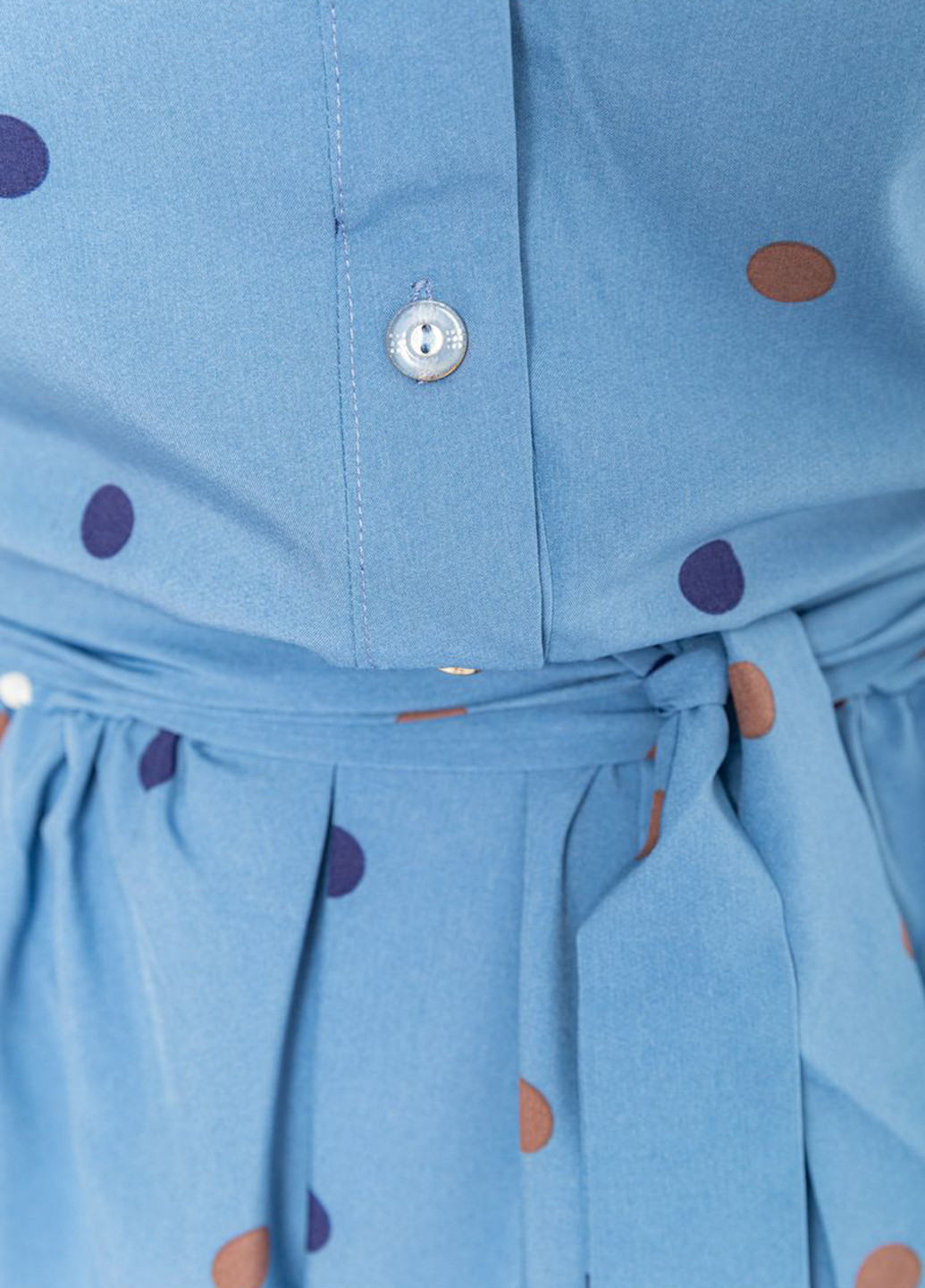 Голубое кэжуал платье Ager в горошек