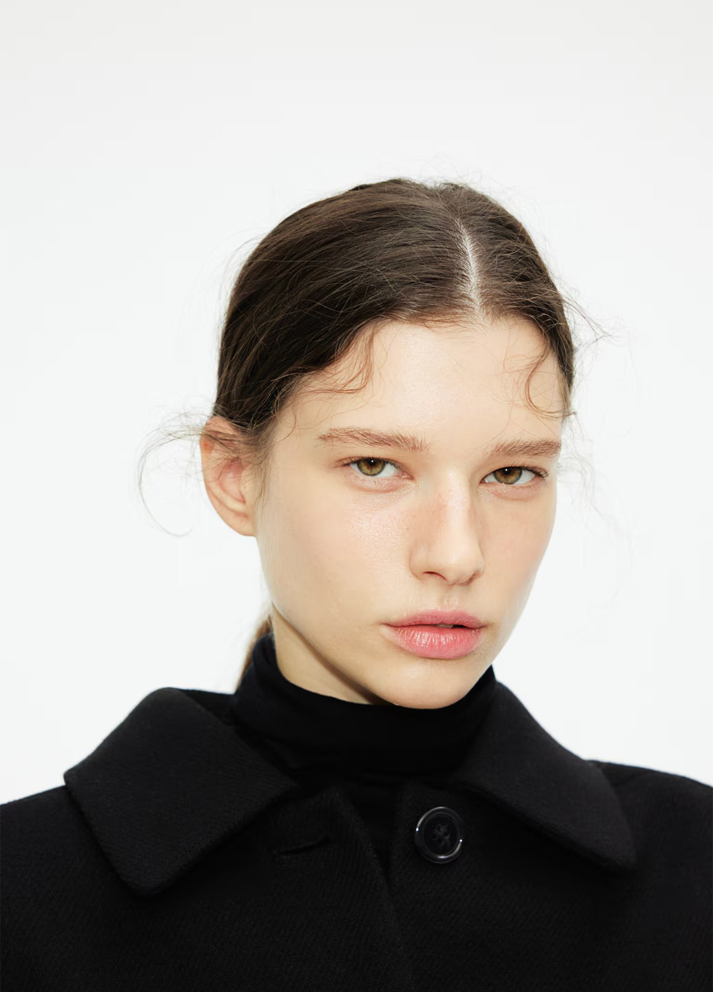 Чорне Кежуал напівпальто однобортне H&M однотонне