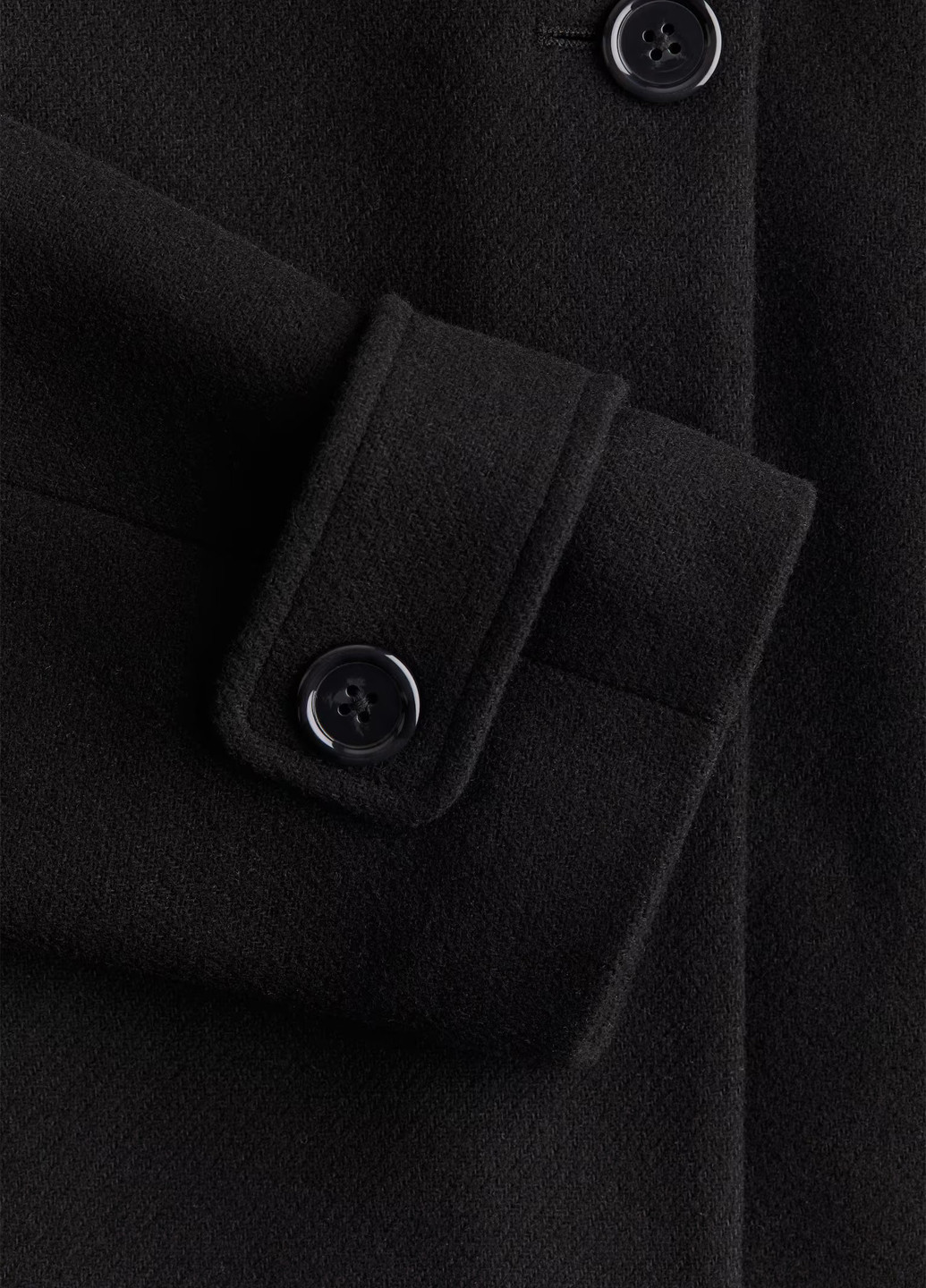 Чорне Кежуал напівпальто однобортне H&M однотонне