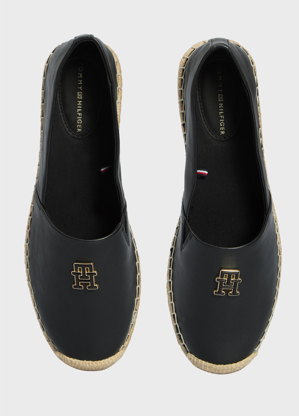Чёрные эспадрильи Tommy Hilfiger логотип логотип, плетение (347656292)