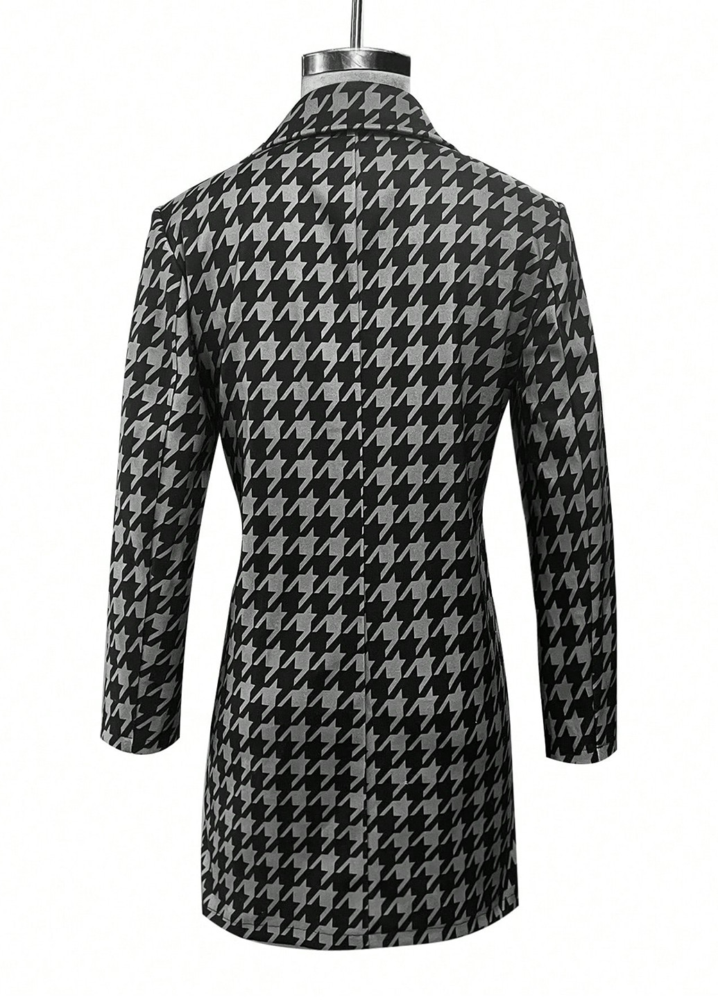 Чорно-білий демісезонне Пальто однобортне SHEIN