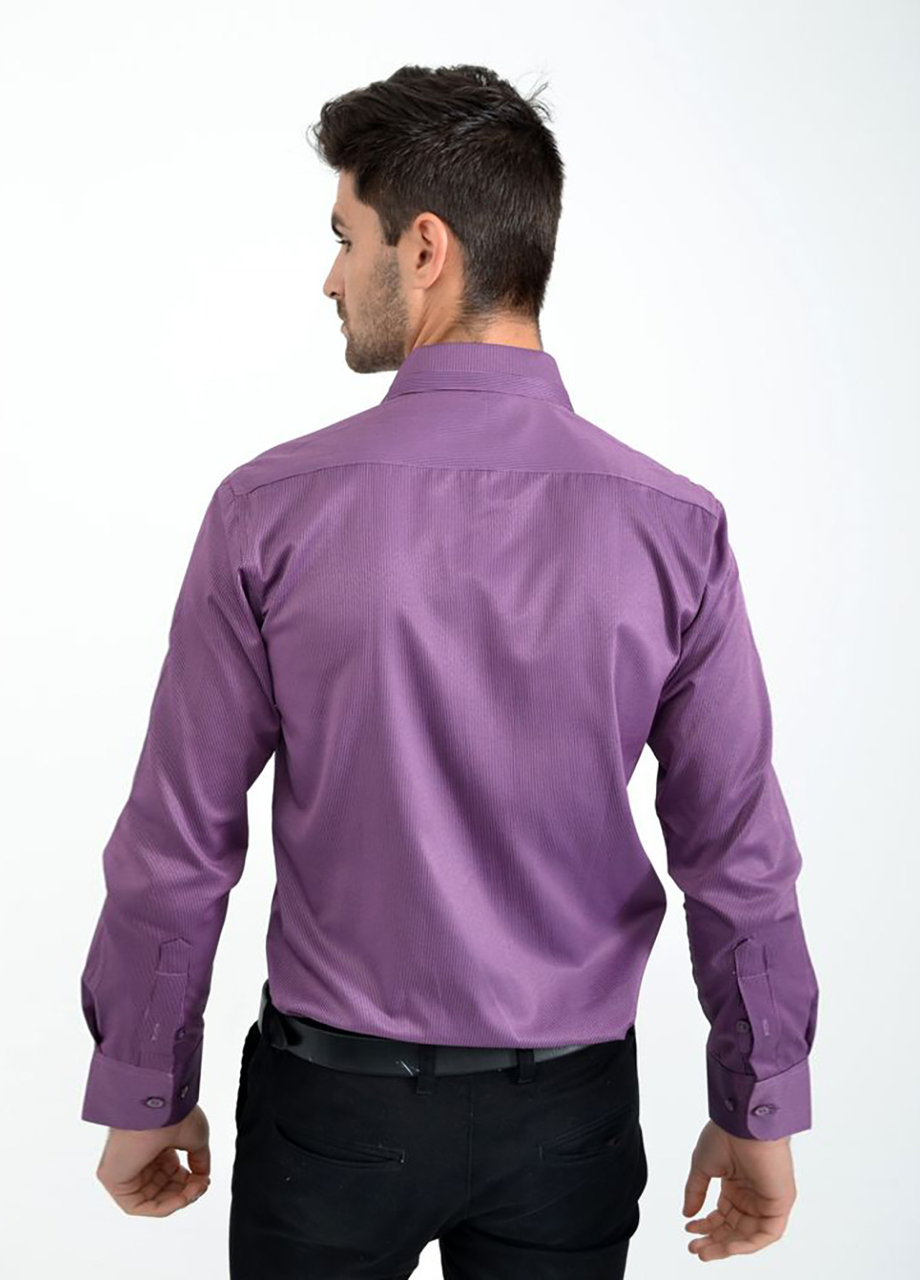 Сливовая кэжуал рубашка однотонная Ager с длинным рукавом