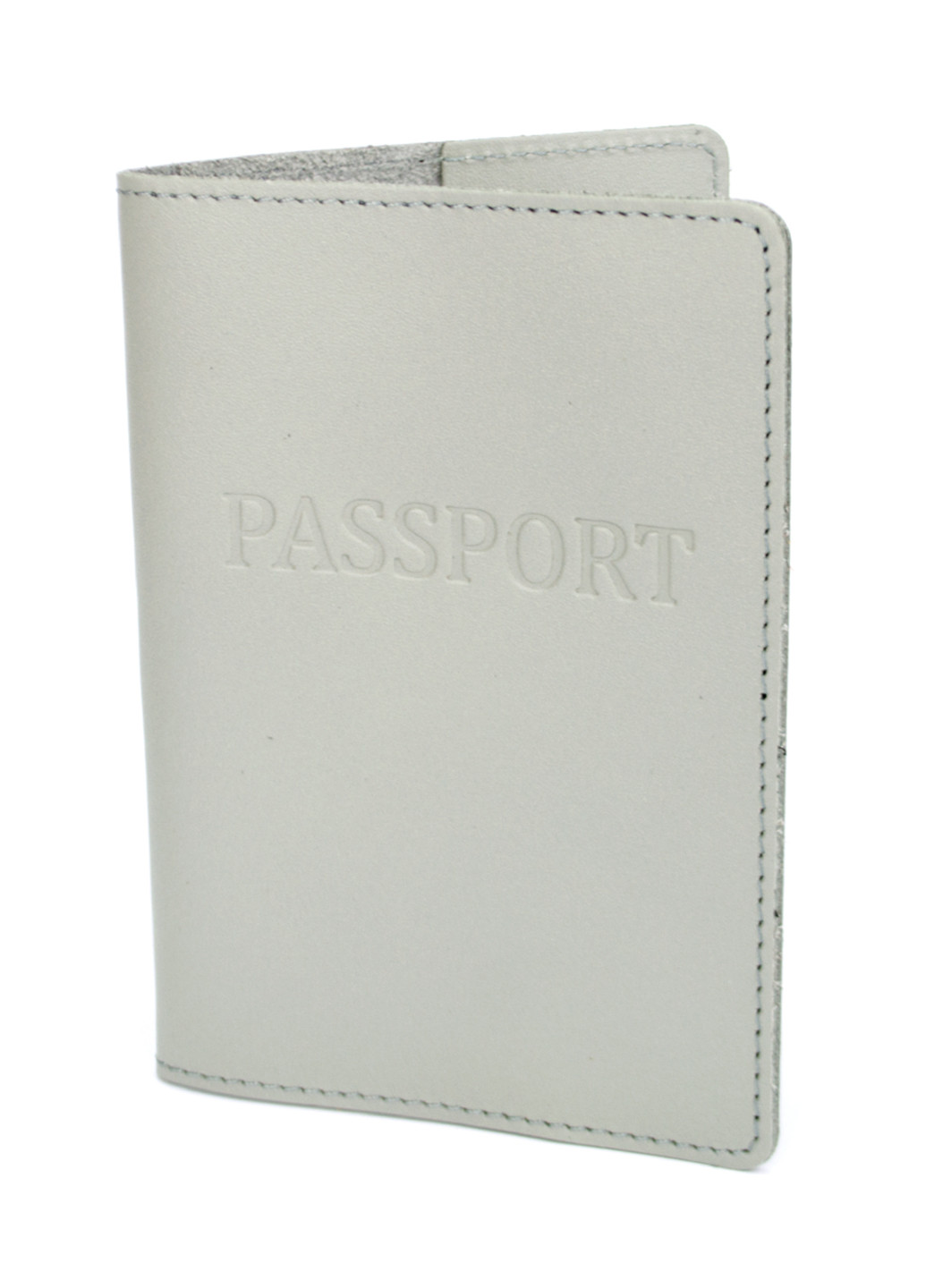 Обкладинка на паспорт шкіряна жіноча ST-24 (сіра) HandyCover однотонні сірі ділові