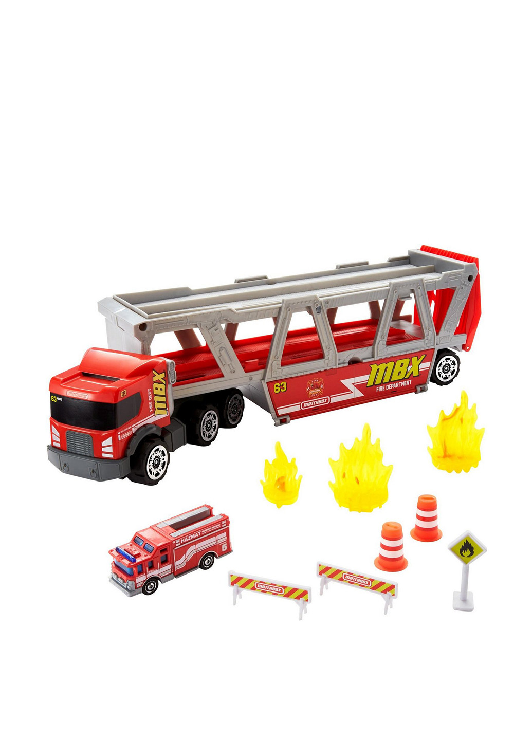 Игровой набор Пожарный грузовик-транспортер, 21х45х11 см Matchbox (286228620)