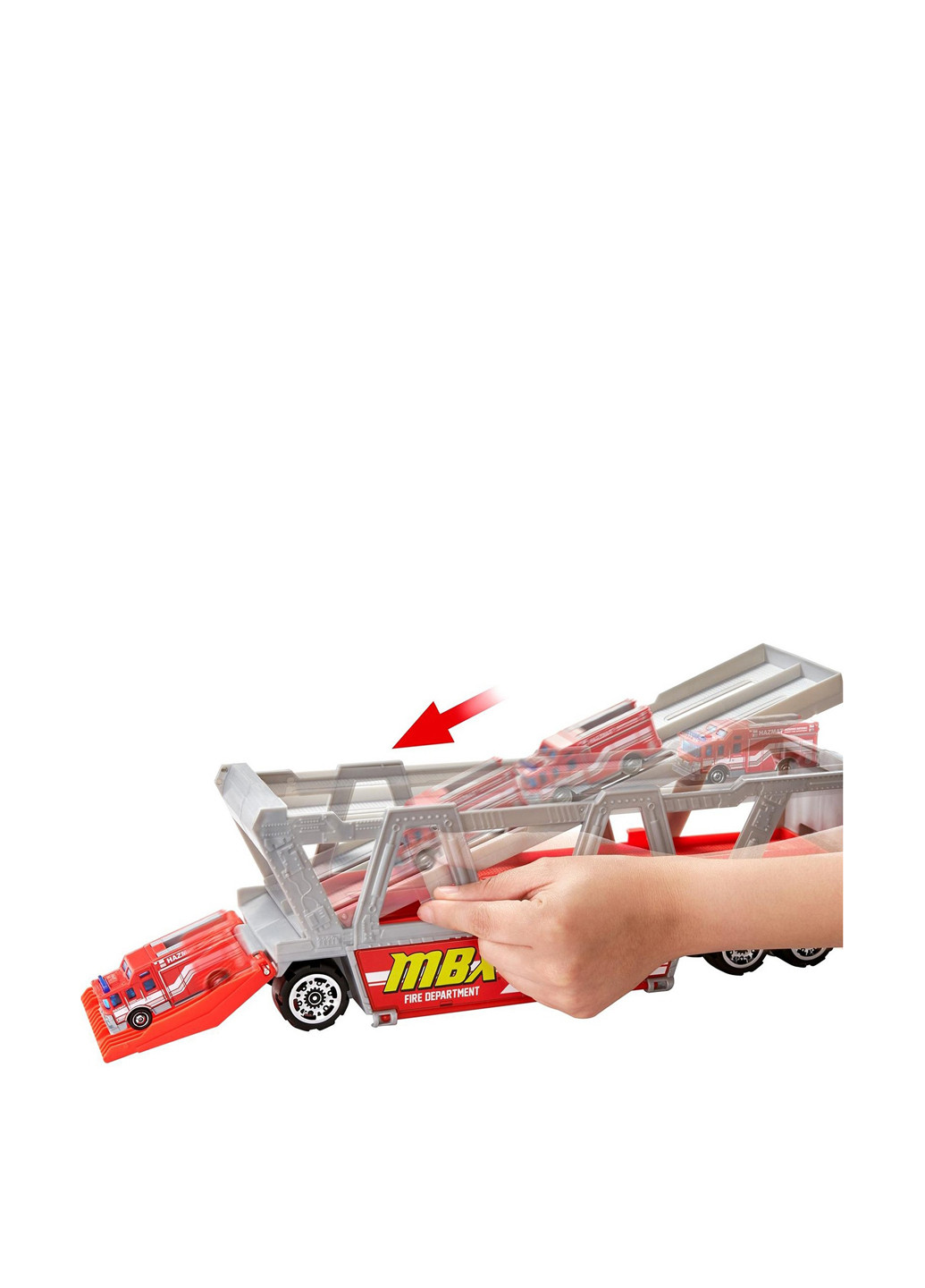 Ігровий набір Пожежна вантажівка-транспортер, 21х45х11 см Matchbox (286228620)