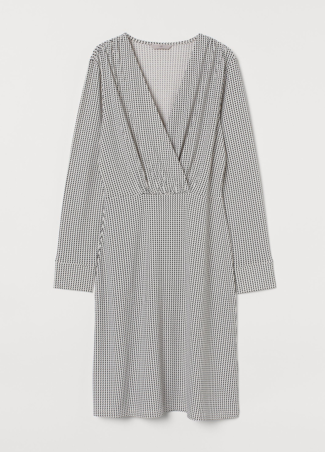 Чорно-білий кежуал плаття на запах H&M з абстрактним візерунком