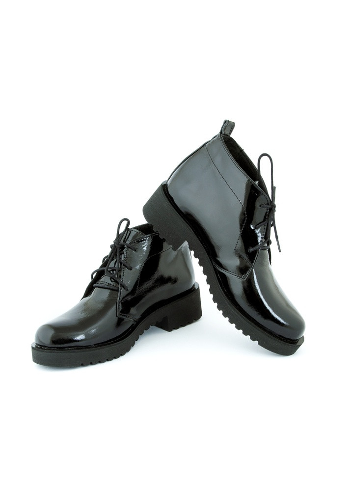 Осенние ботинки женские latini лаковые, чёрные Oldcom без декора