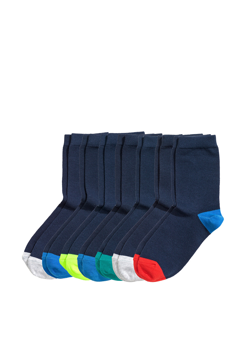 Носки (7 пар) H&M однотонные тёмно-синие повседневные