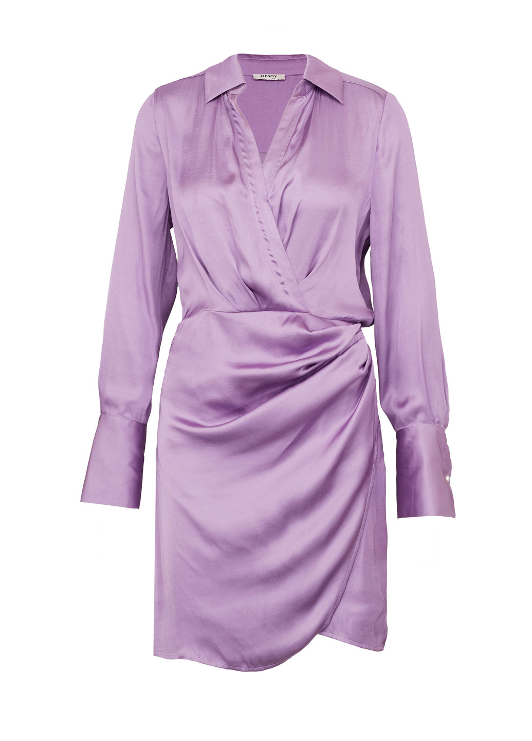Светло-фиолетовое кэжуал платье на запах Orsay однотонное