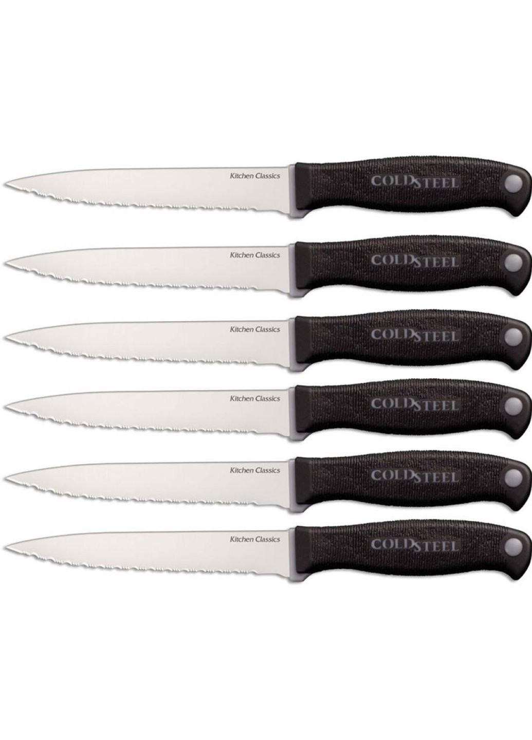 Набор ножей Kitchen Set 2016 с подставкой 13 предметов (59KSSET) Cold Steel чёрные,