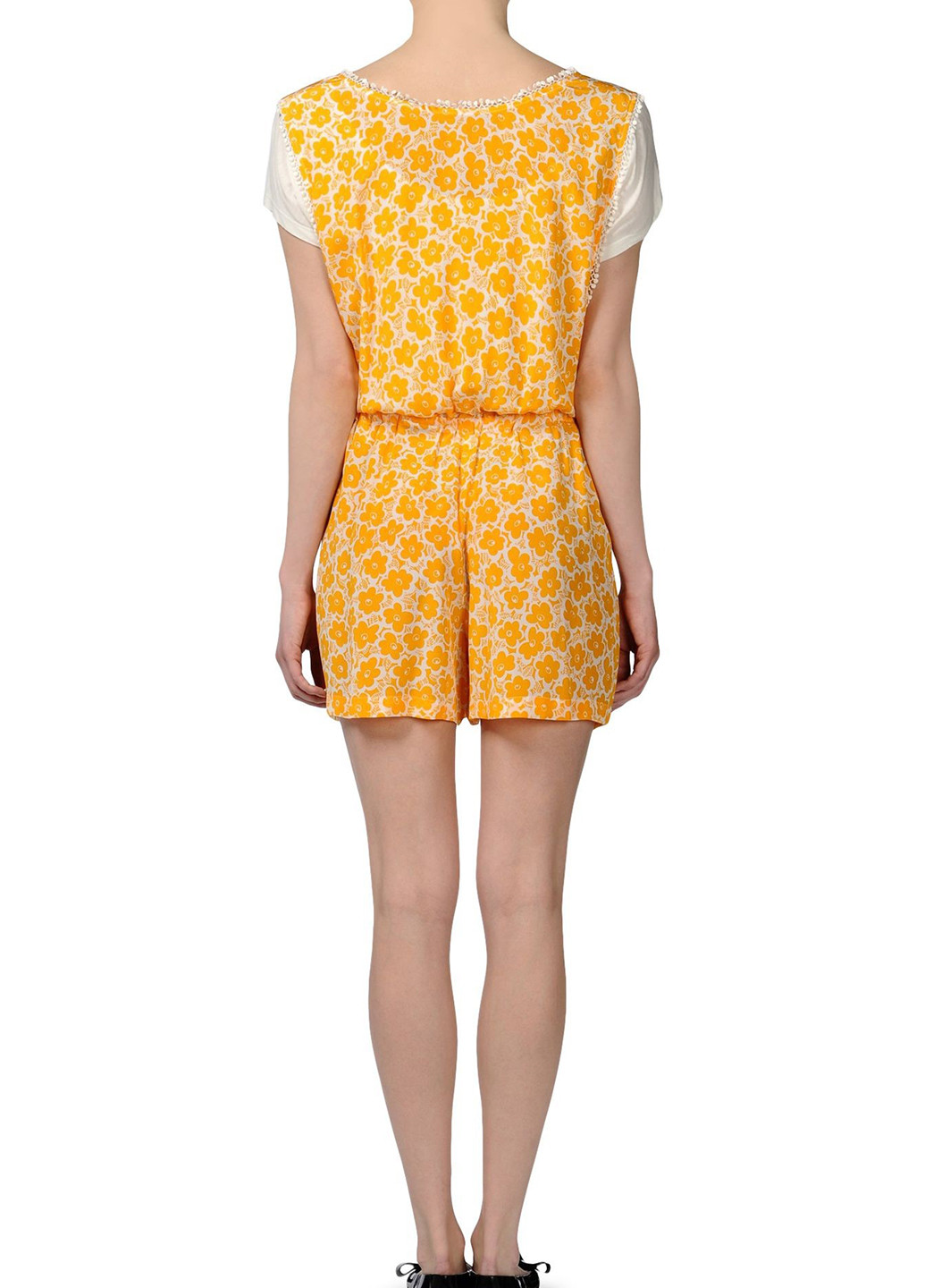 Жовтий кежуал сукня кльош Love Moschino з квітковим принтом