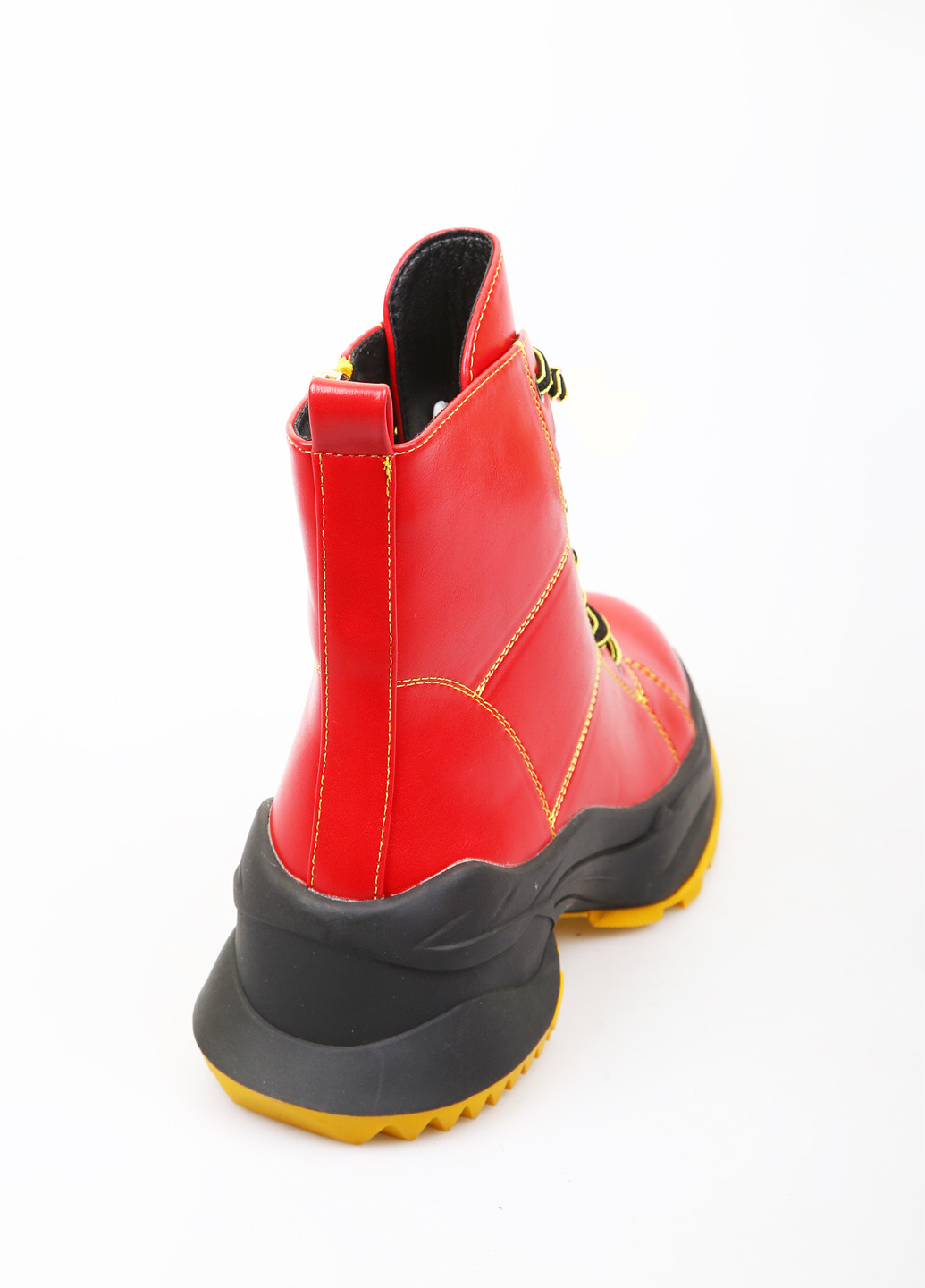 Осенние ботинки No Brand на тракторной подошве, со шнуровкой из искусственной кожи