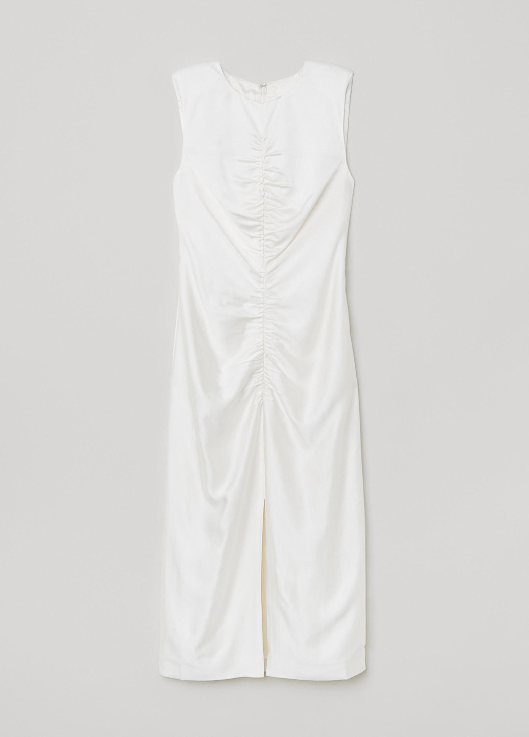 Белое коктейльное платье футляр H&M однотонное