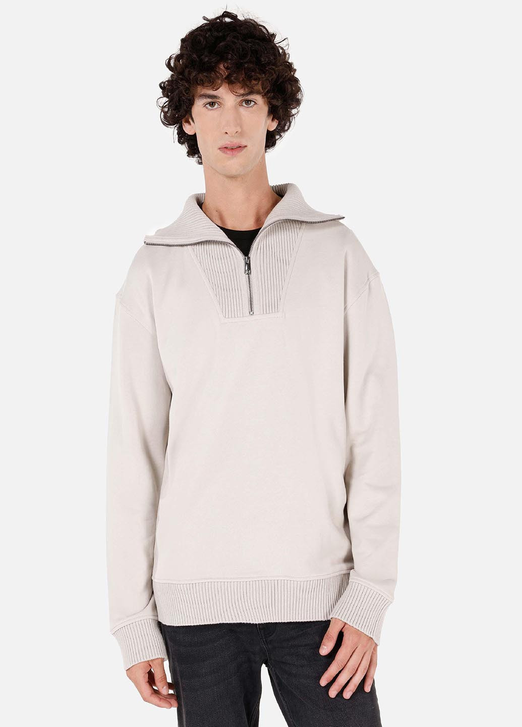 Светло-бежевый свитшот Colin's однотонный без декора (344455295)