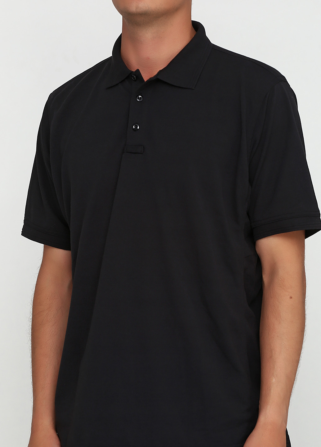 Черная футболка-поло для мужчин Perfection однотонная