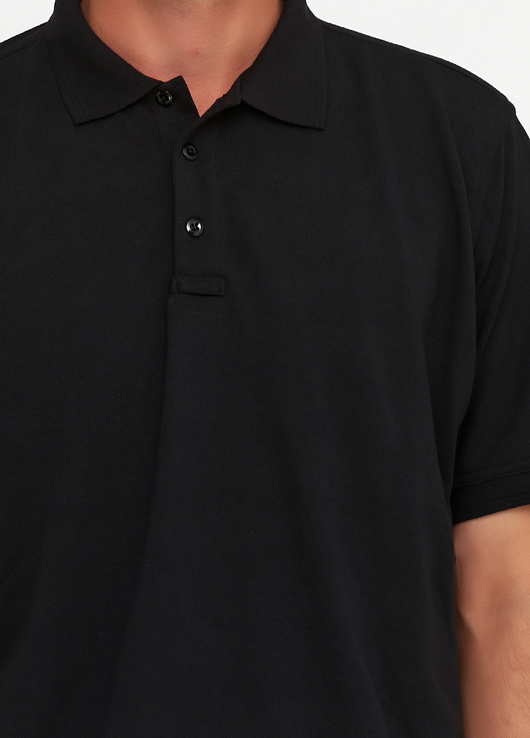 Черная футболка-поло для мужчин Perfection однотонная