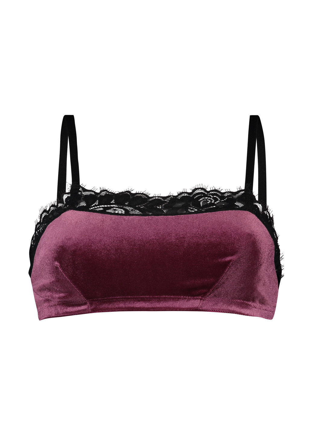 Бордовий топ бюстгальтер Hunkemoller без кісточок поліестер