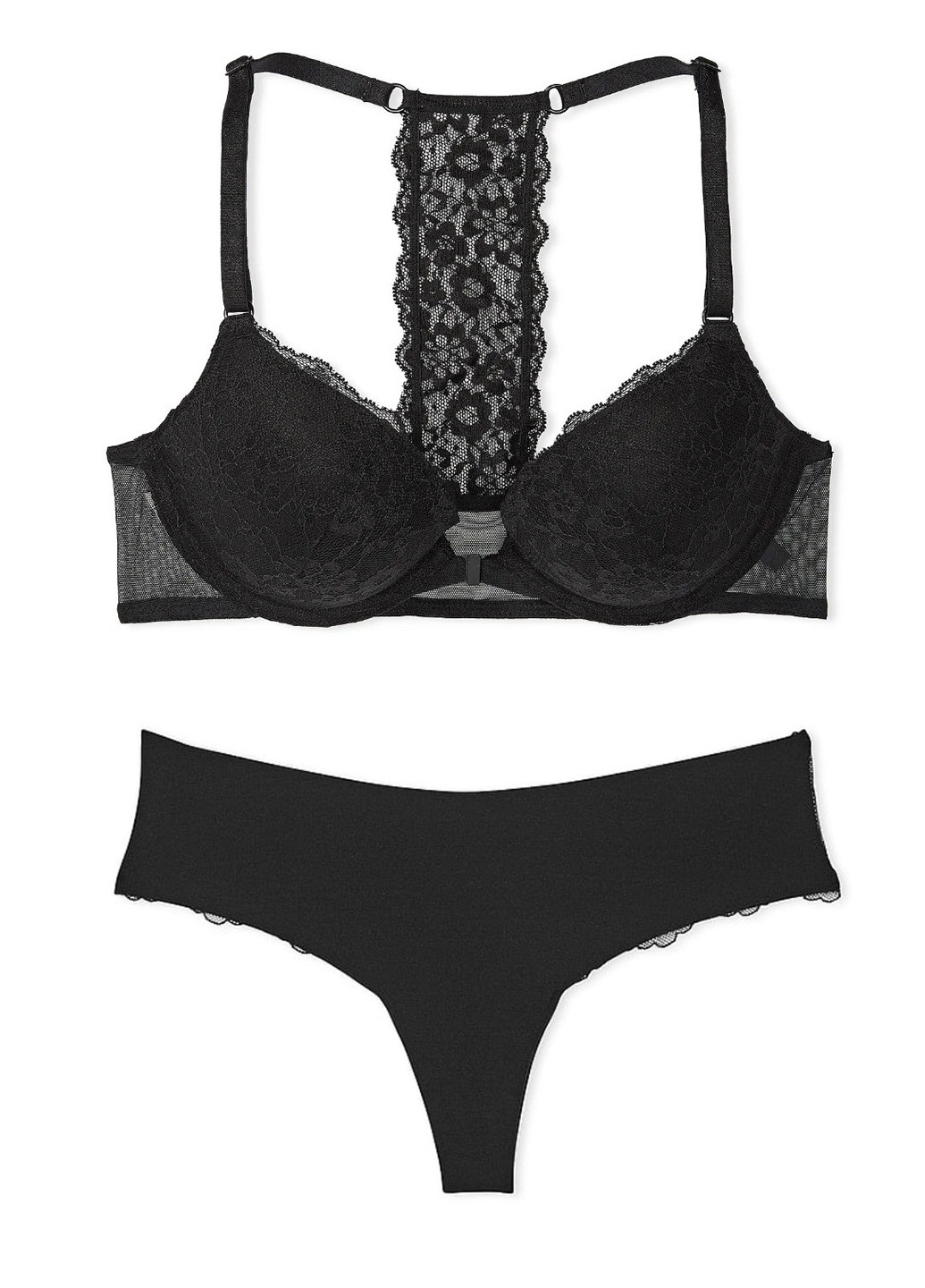 Чорний демісезонний комплект (бюстгальтер, трусики) Victoria's Secret