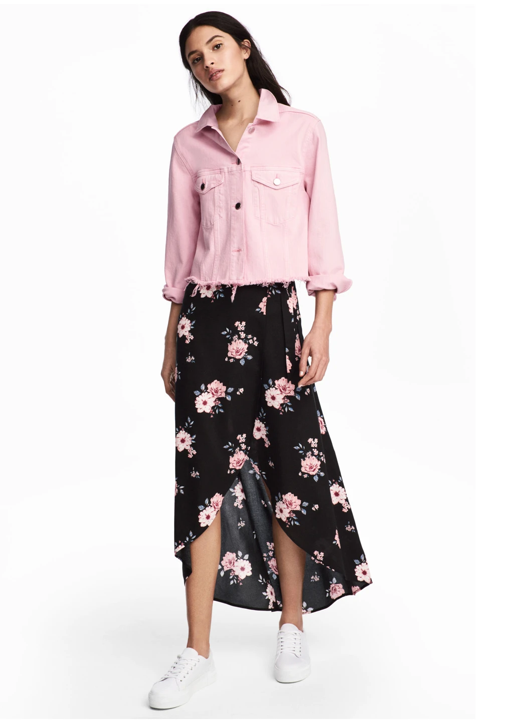 Черная кэжуал юбка H&M макси