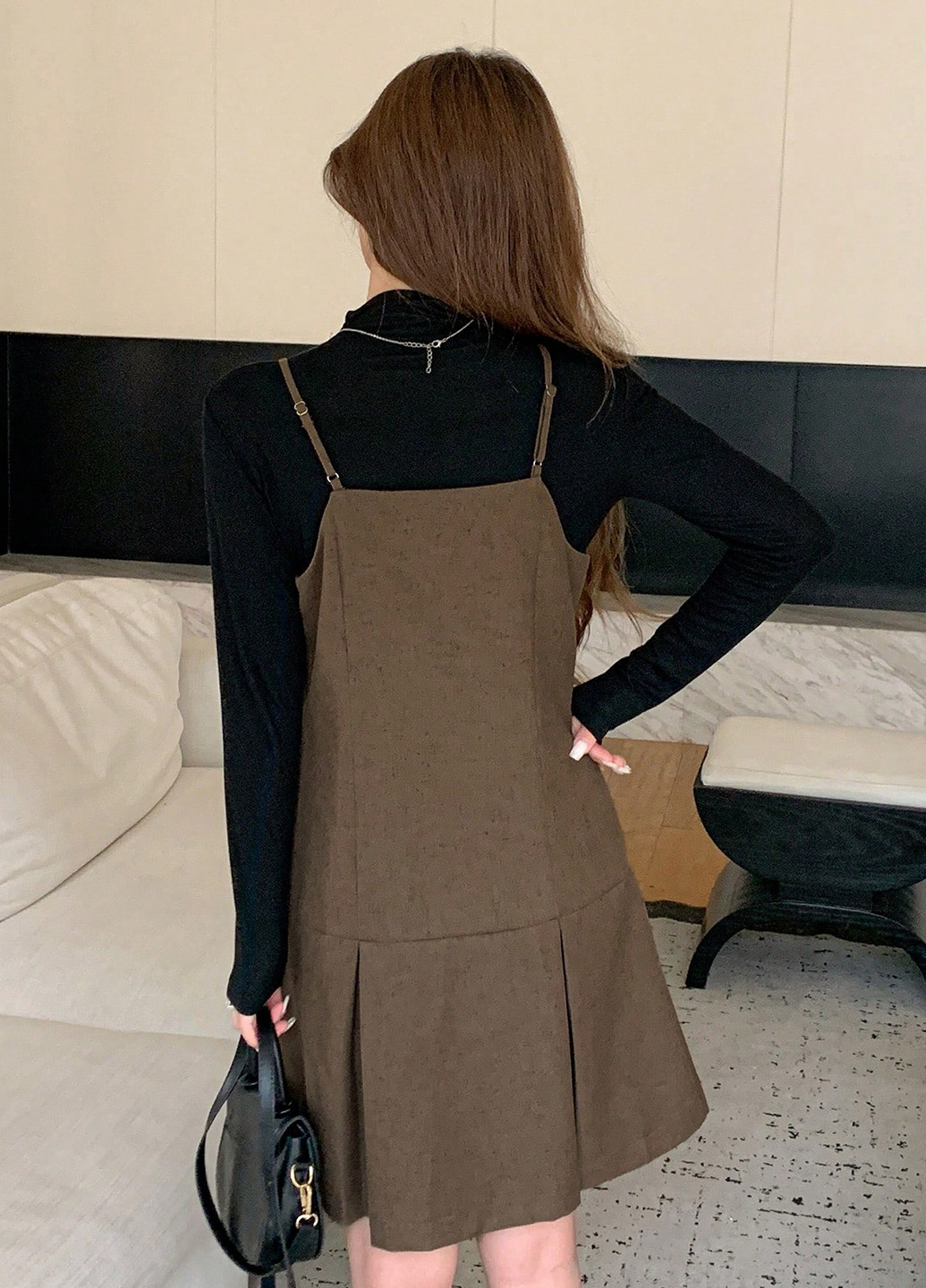 Коричнева кежуал сукня а-силует SHEIN однотонна