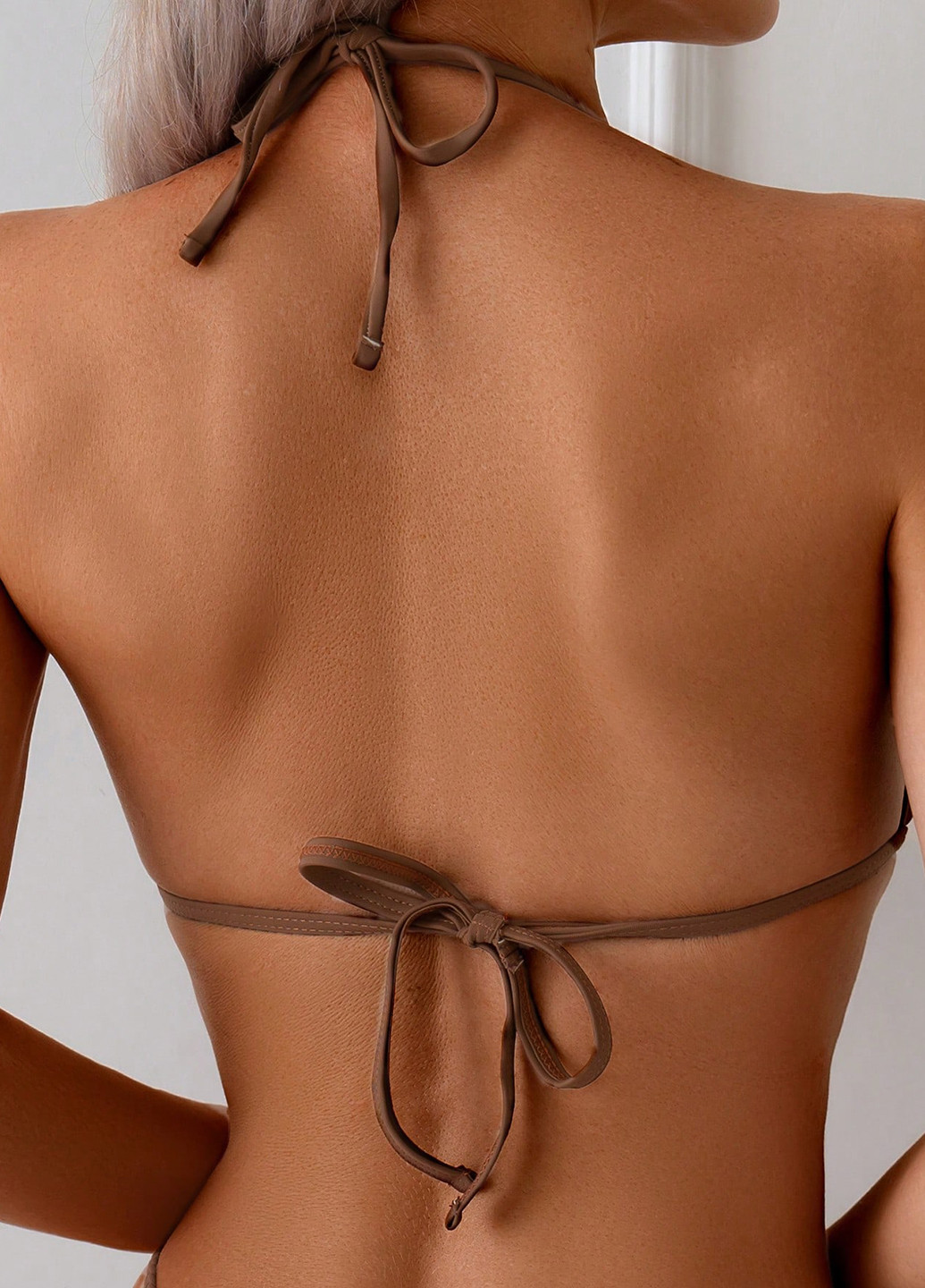 Коричневий літній купальник (ліф, трусики) роздільний SHEIN