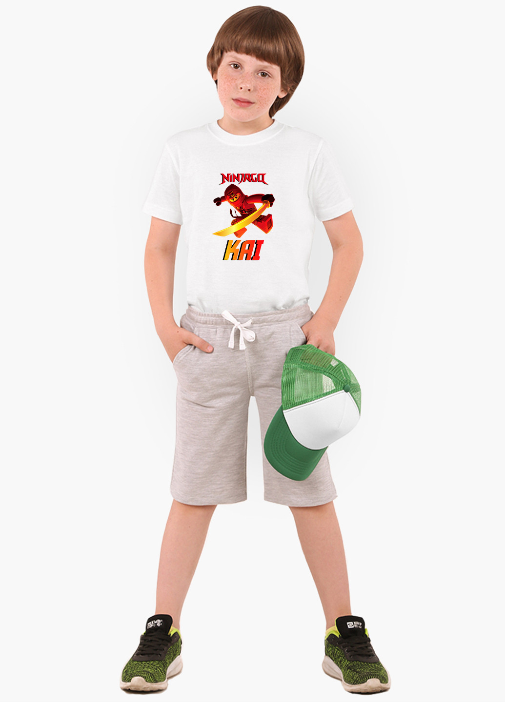 Белая демисезонная футболка детская кай лего ниндзяго (kai lego ninjago masters of spinjitzu) белый (9224-2639) 110 см MobiPrint