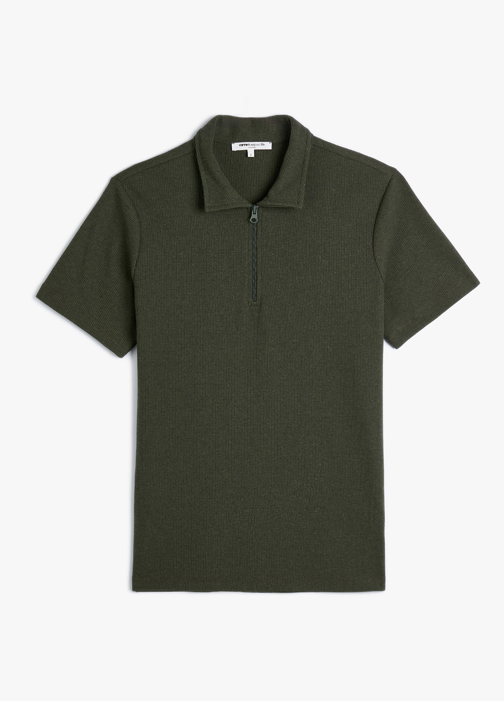 Оливковая (хаки) футболка-поло для мужчин KOTON однотонная