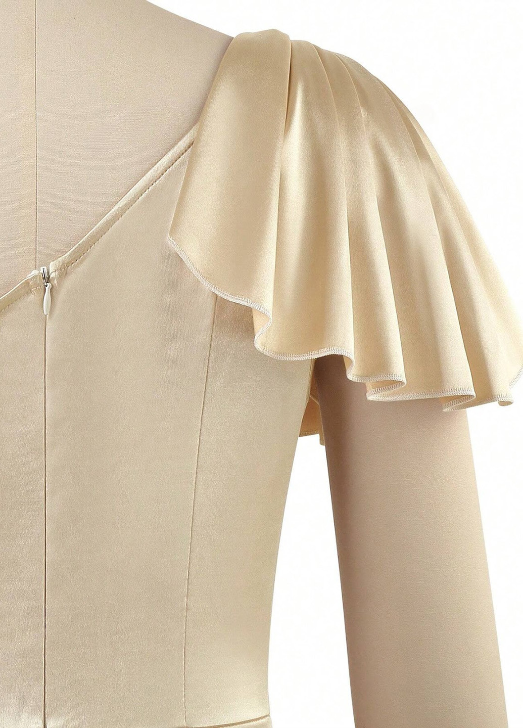 Светло-желтое вечернее платье годе SHEIN однотонное