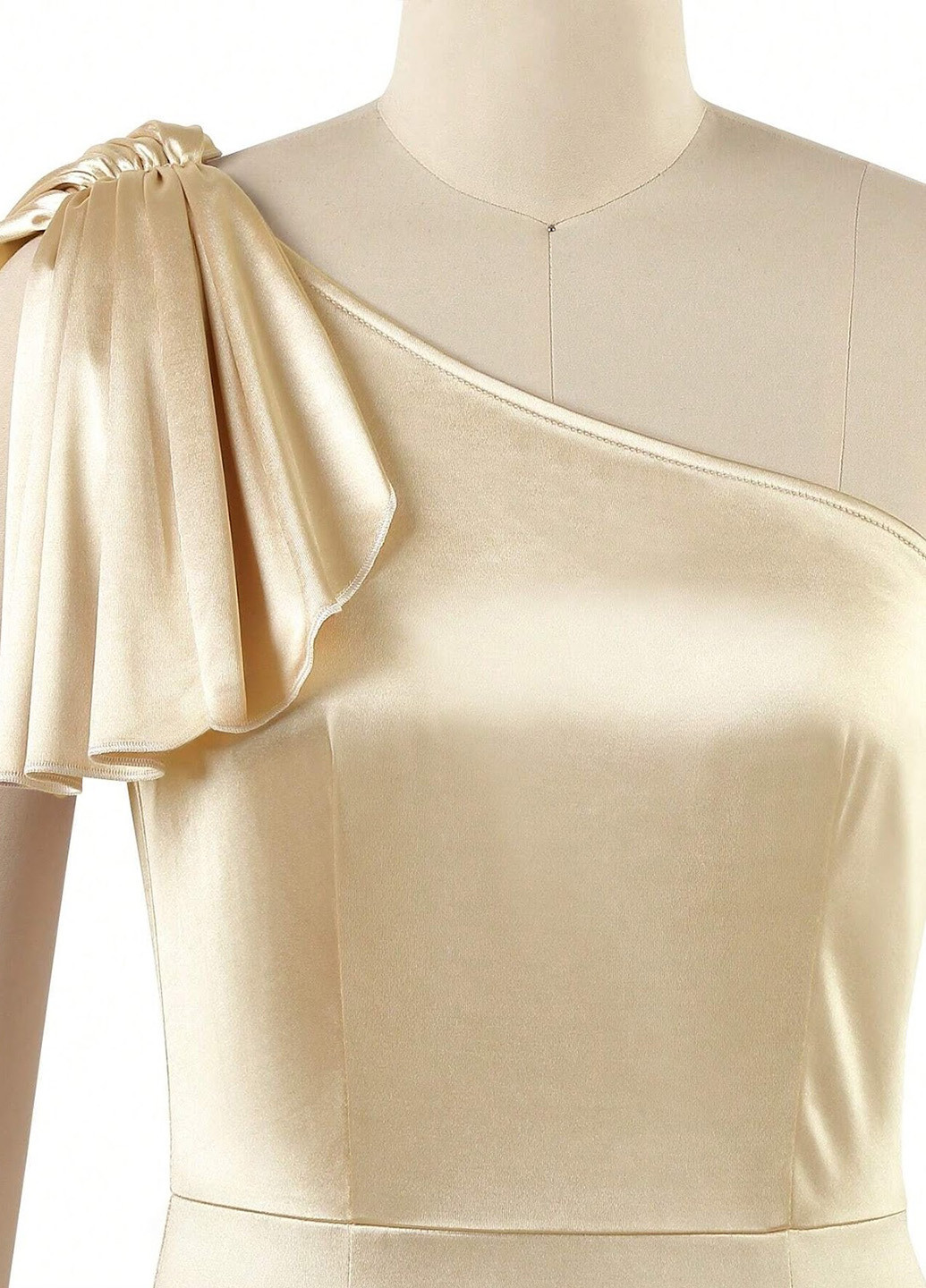 Светло-желтое вечернее платье годе SHEIN однотонное